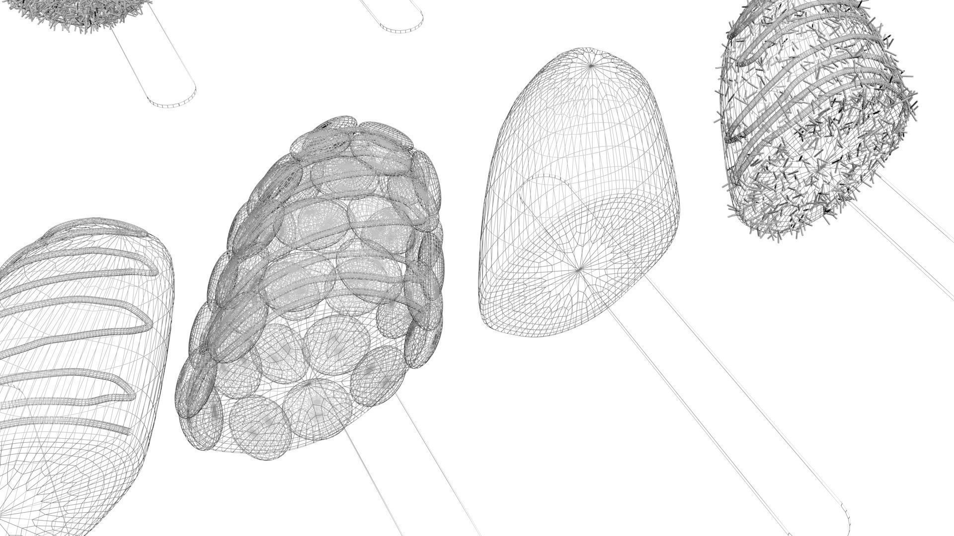 Banana Cake Pops Set 3D model_41