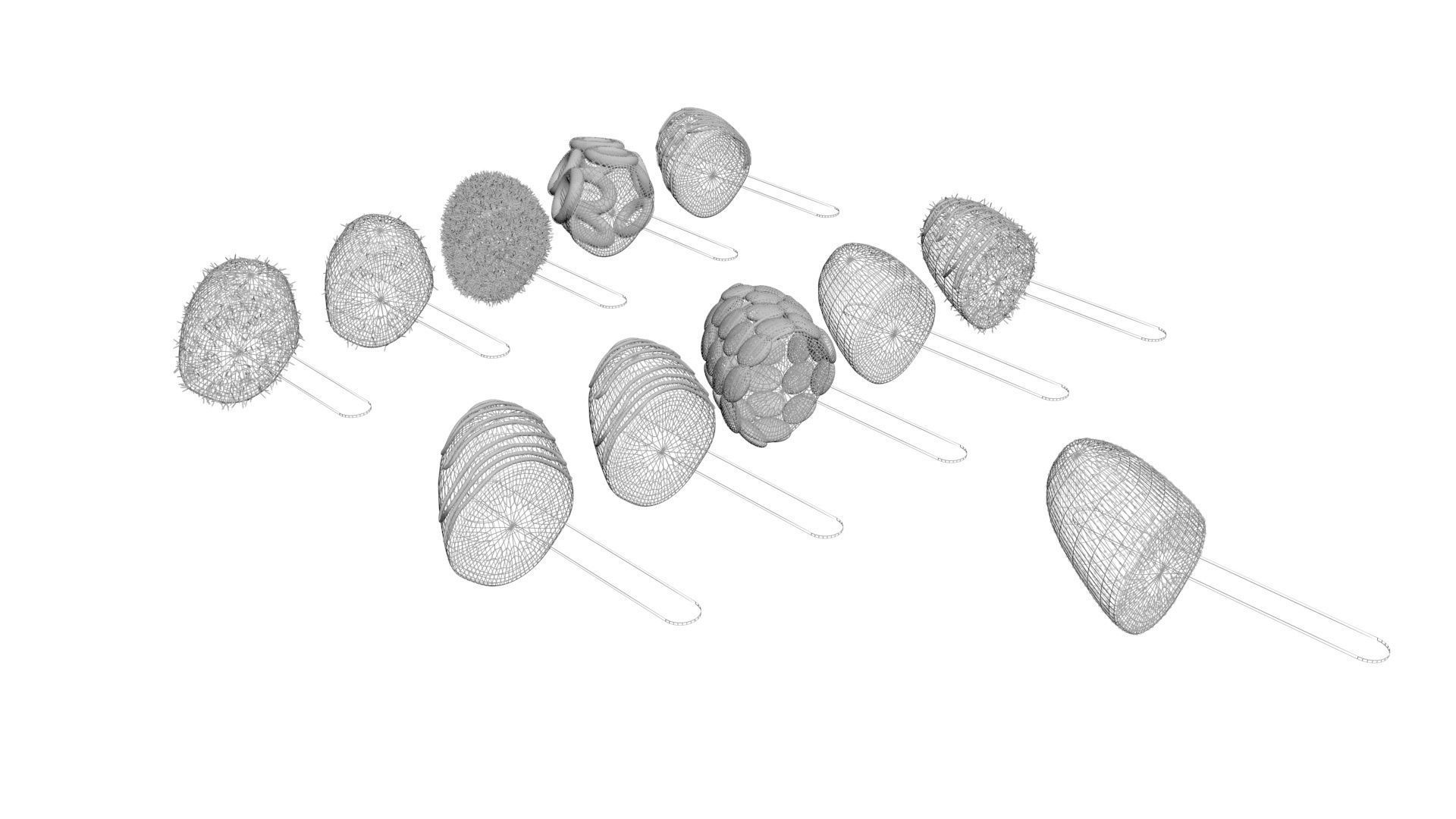 Banana Cake Pops Set 3D model_28