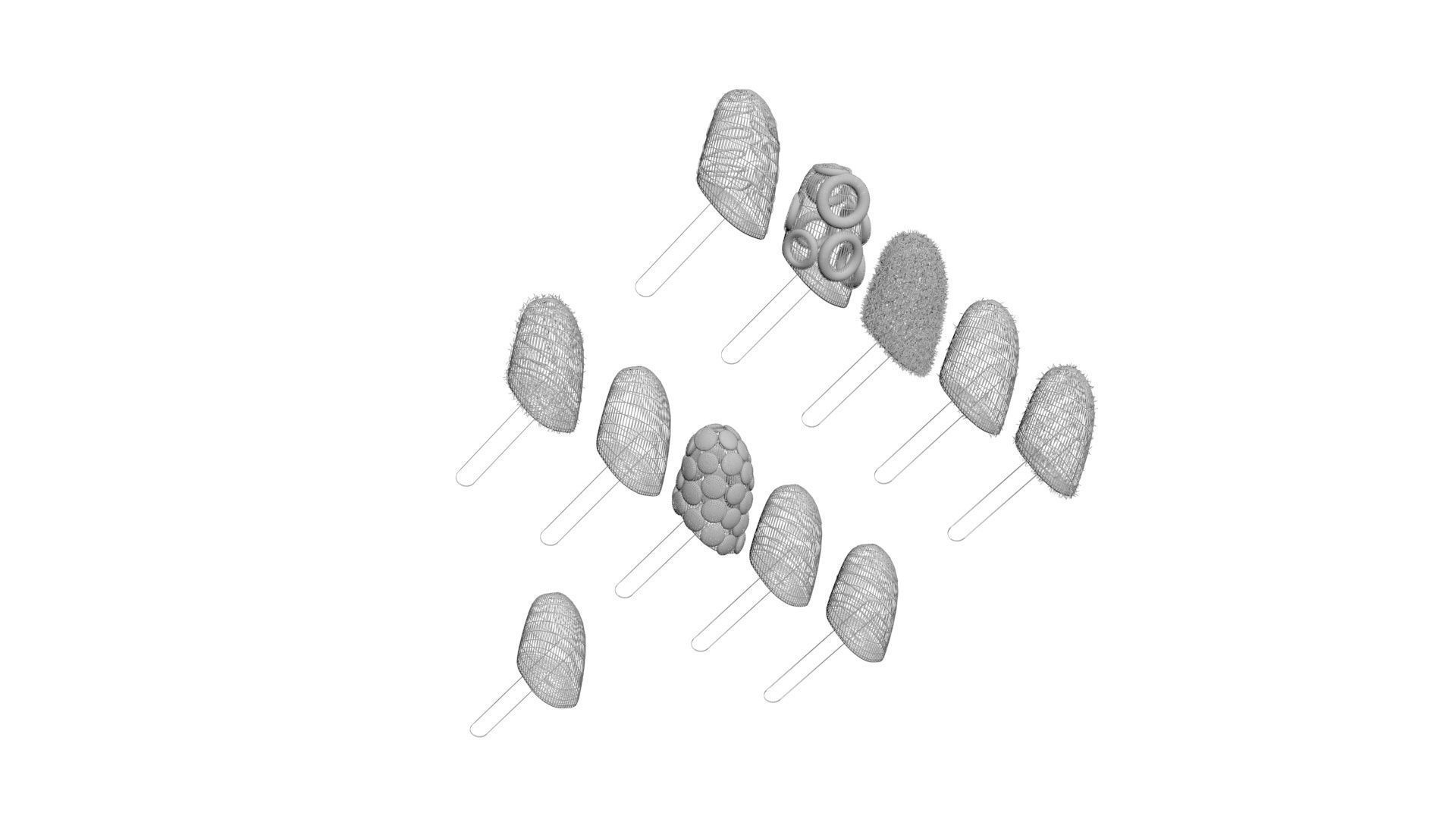 Banana Cake Pops Set 3D model_34