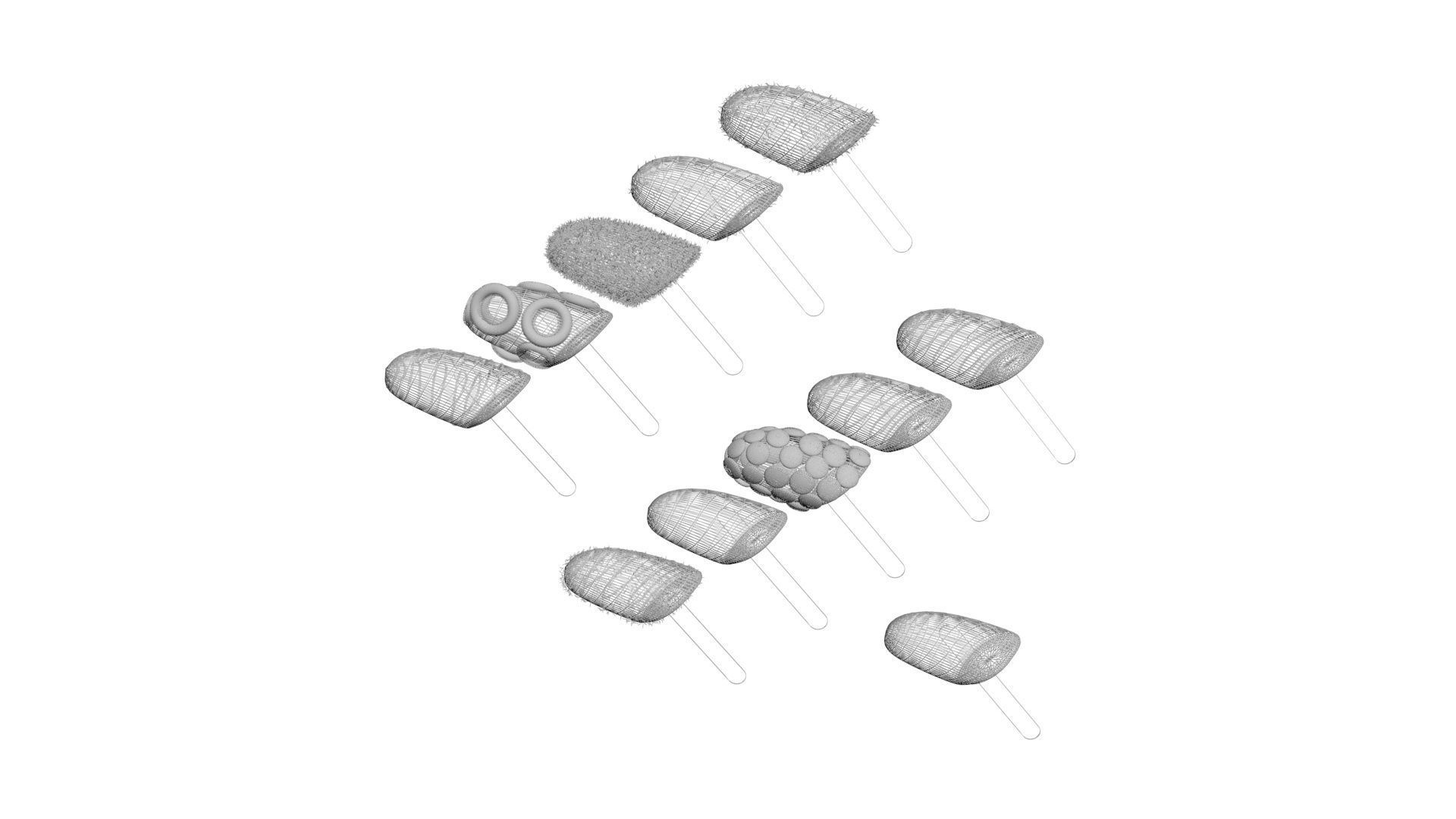 Banana Cake Pops Set 3D model_35