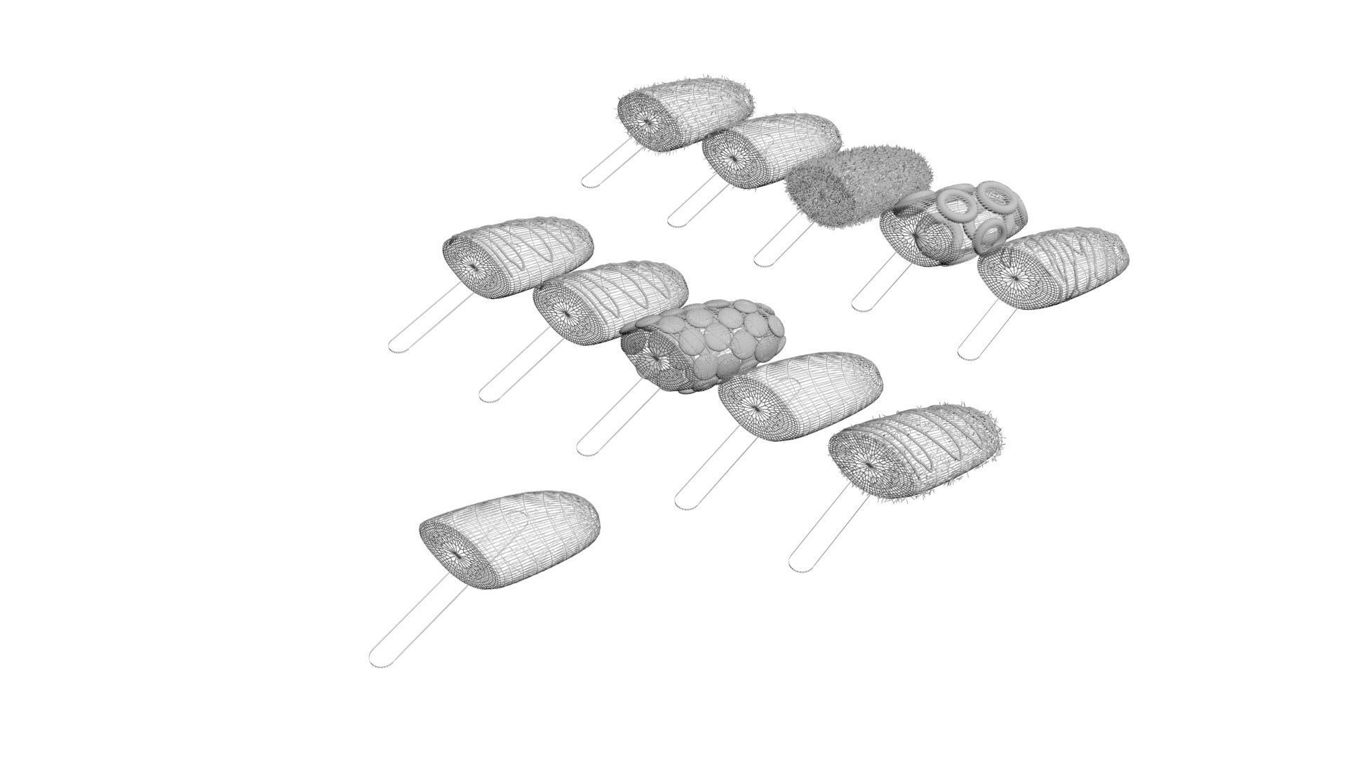 Banana Cake Pops Set 3D model_29