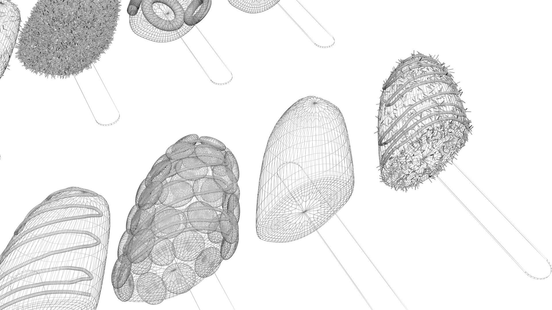 Banana Cake Pops Set 3D model_38