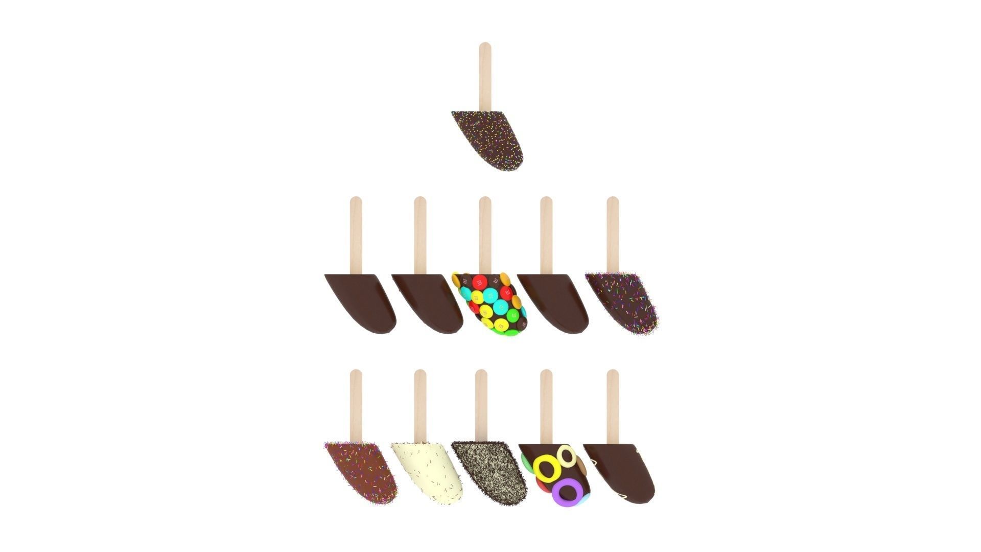 Banana Cake Pops Set 3D model_23