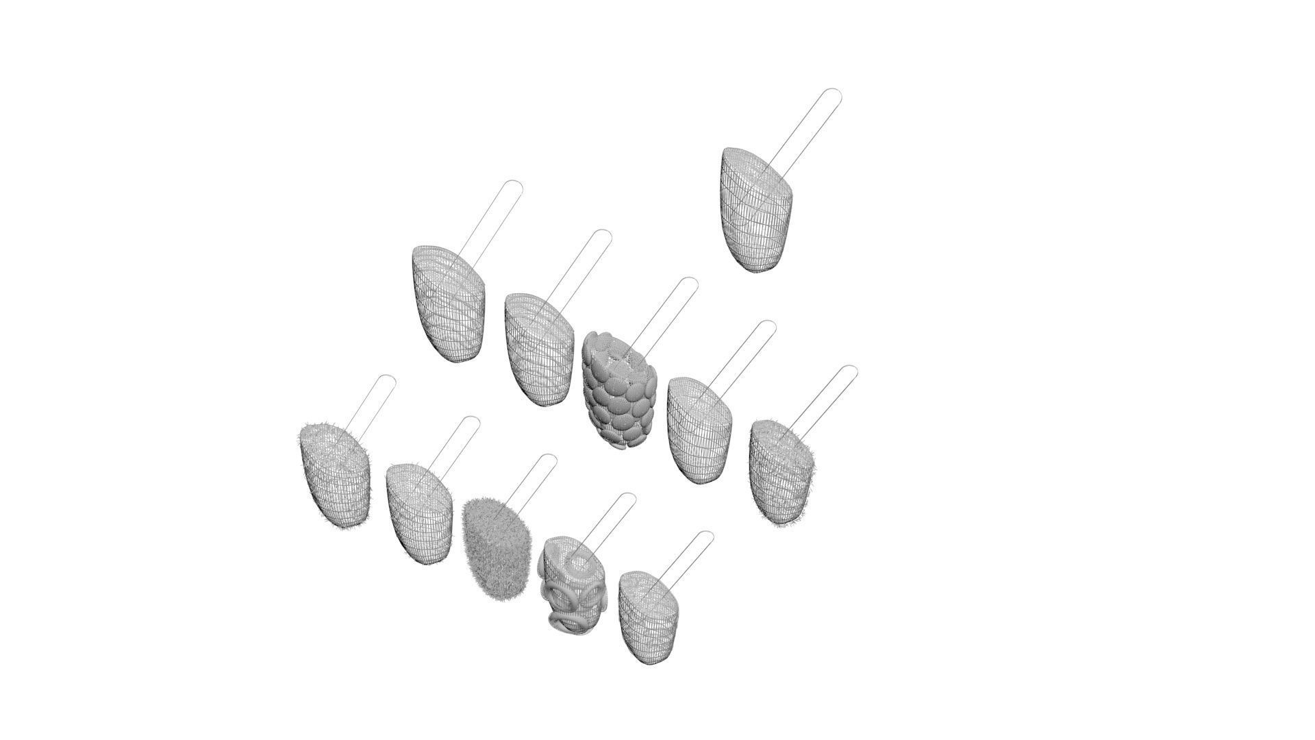 Banana Cake Pops Set 3D model_32