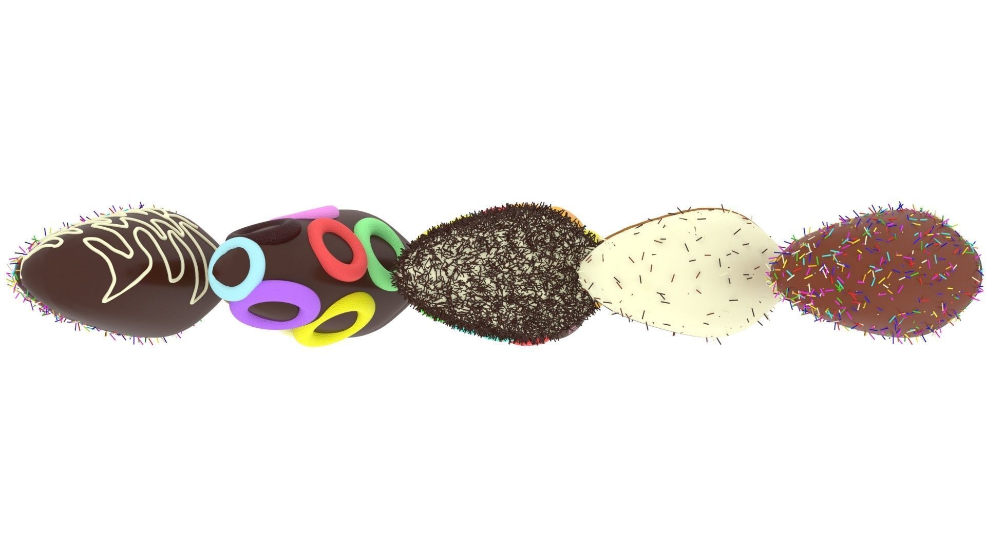 Banana Cake Pops Set 3D model_25