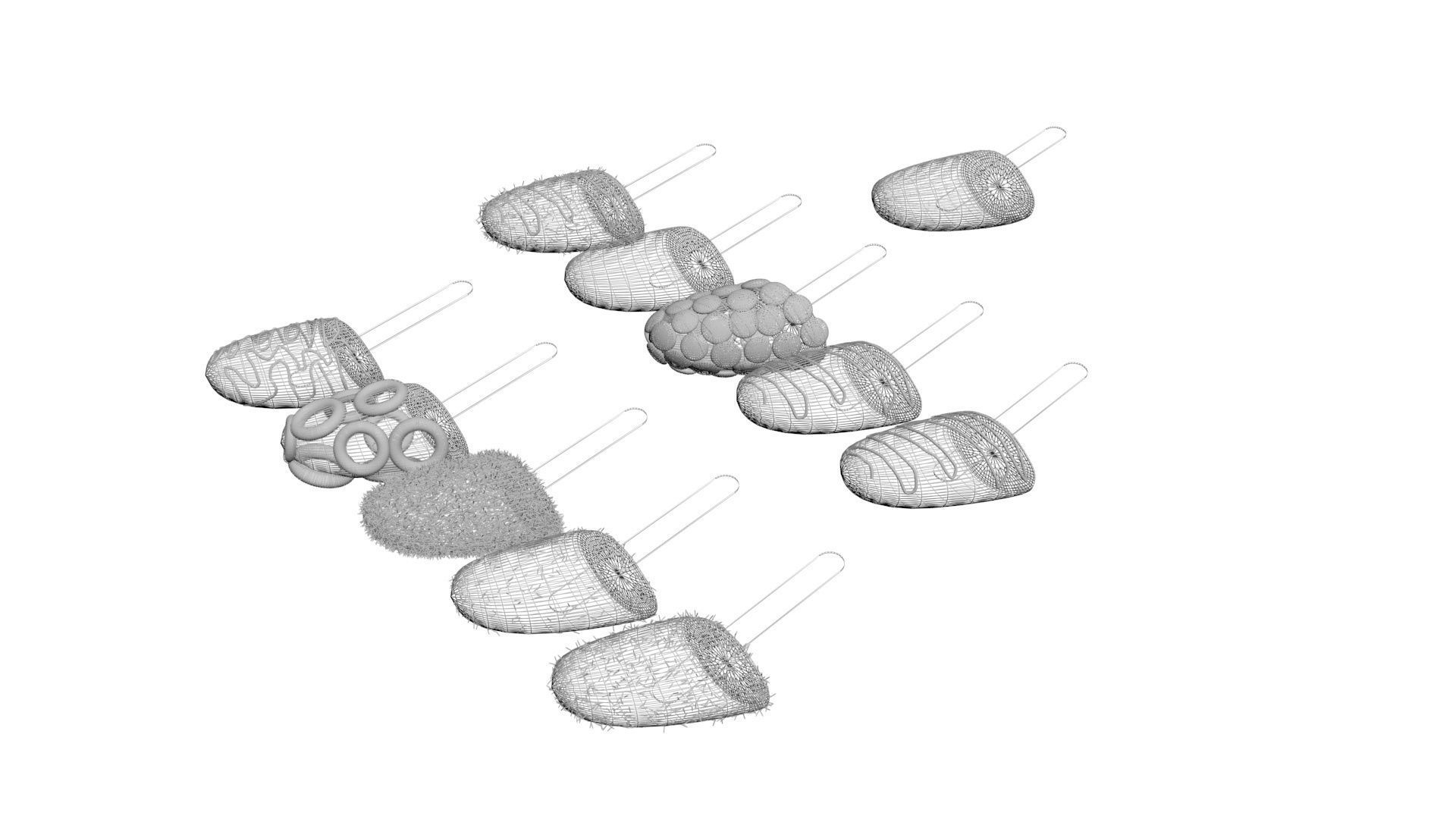 Banana Cake Pops Set 3D model_31