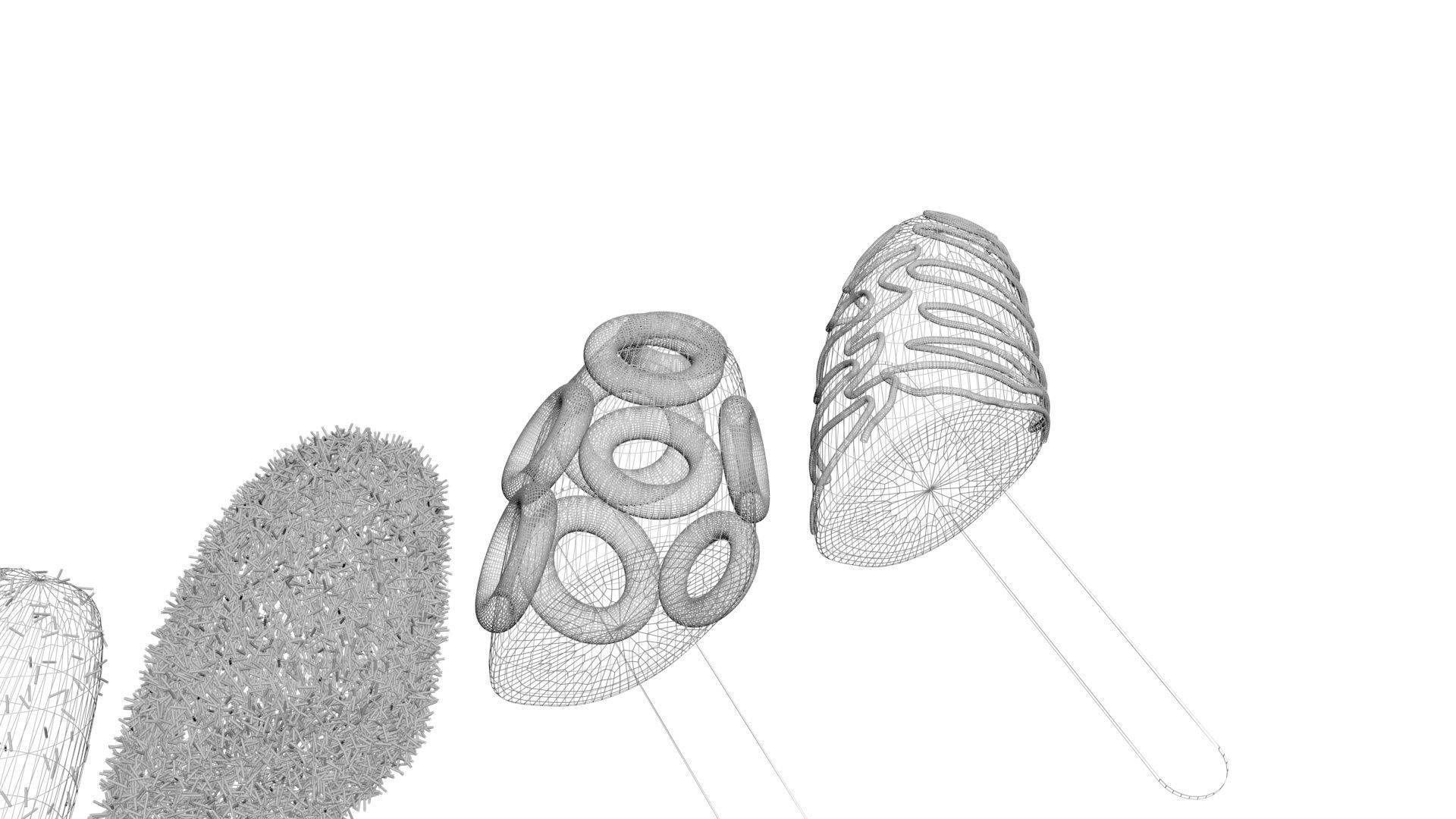 Banana Cake Pops Set 3D model_37