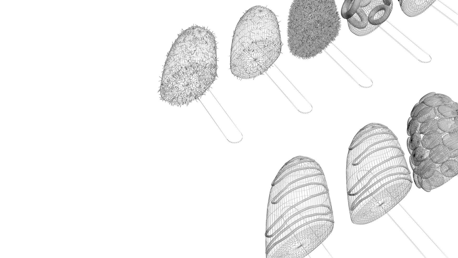 Banana Cake Pops Set 3D model_39