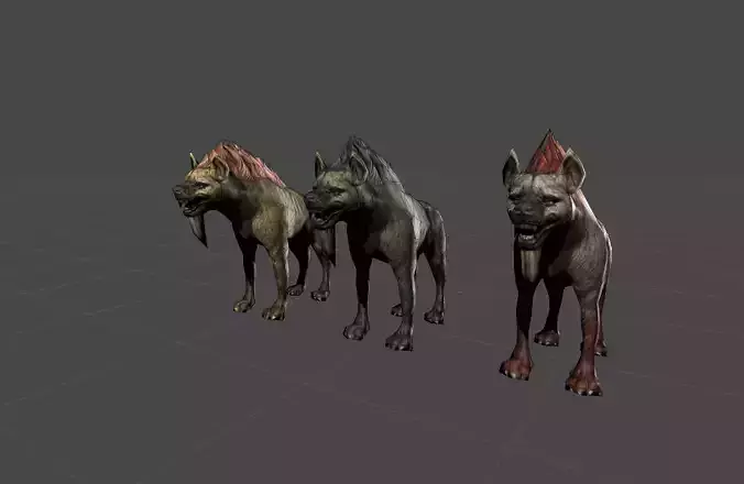 Hyena Mutant Animal Beast Low-poly 3D model
