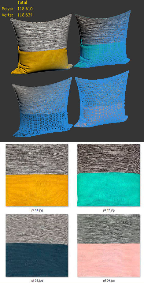 Decorative pillows Houzz set 151 3D model_21