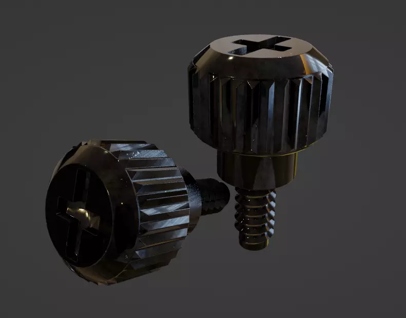 PC Computer Case Thumbscrews 6-32 x 5mm 3D model_0