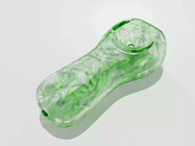 UV UNWRAPPED PBR Glass Pipe with Green Details