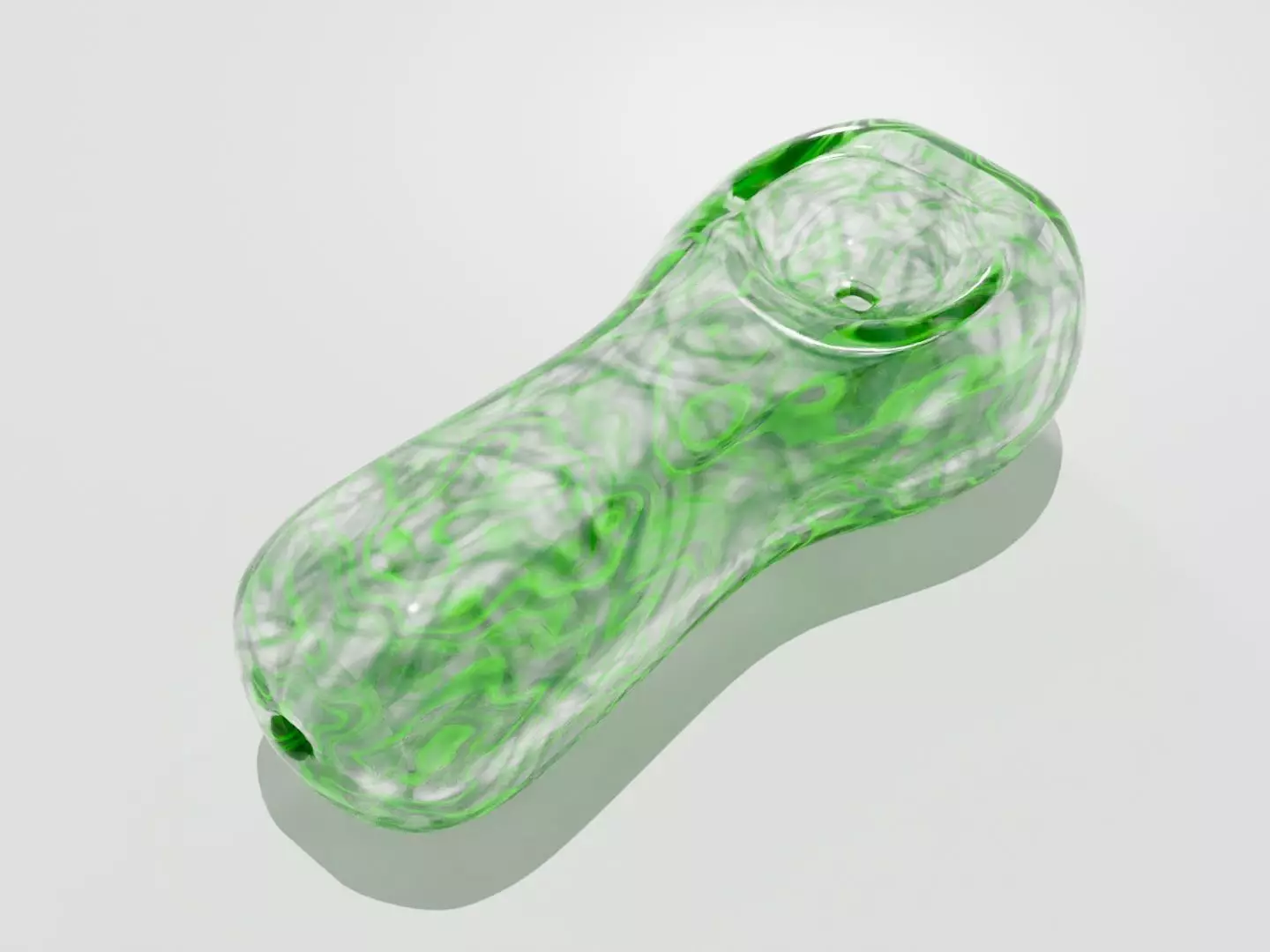 UV UNWRAPPED PBR Glass Pipe with Green Details Low-poly 3D model
