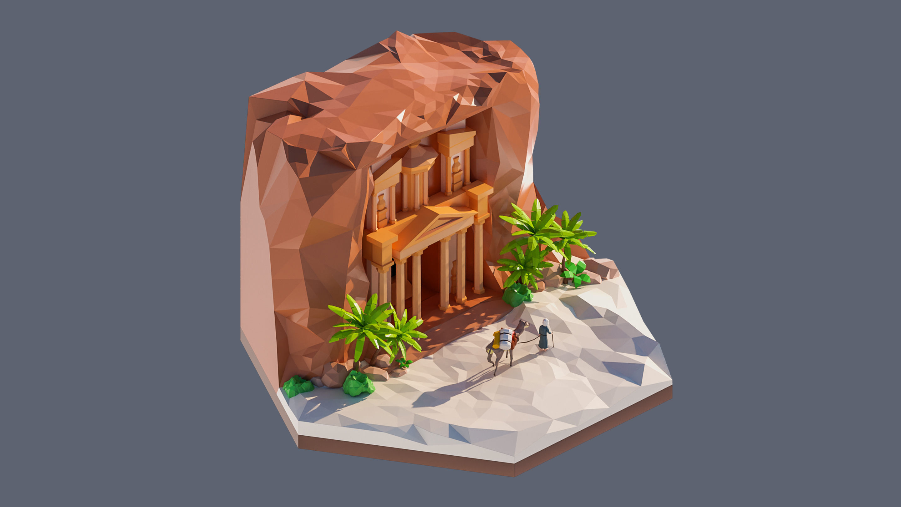 Worlds Hexagon Low-poly 3D model_88