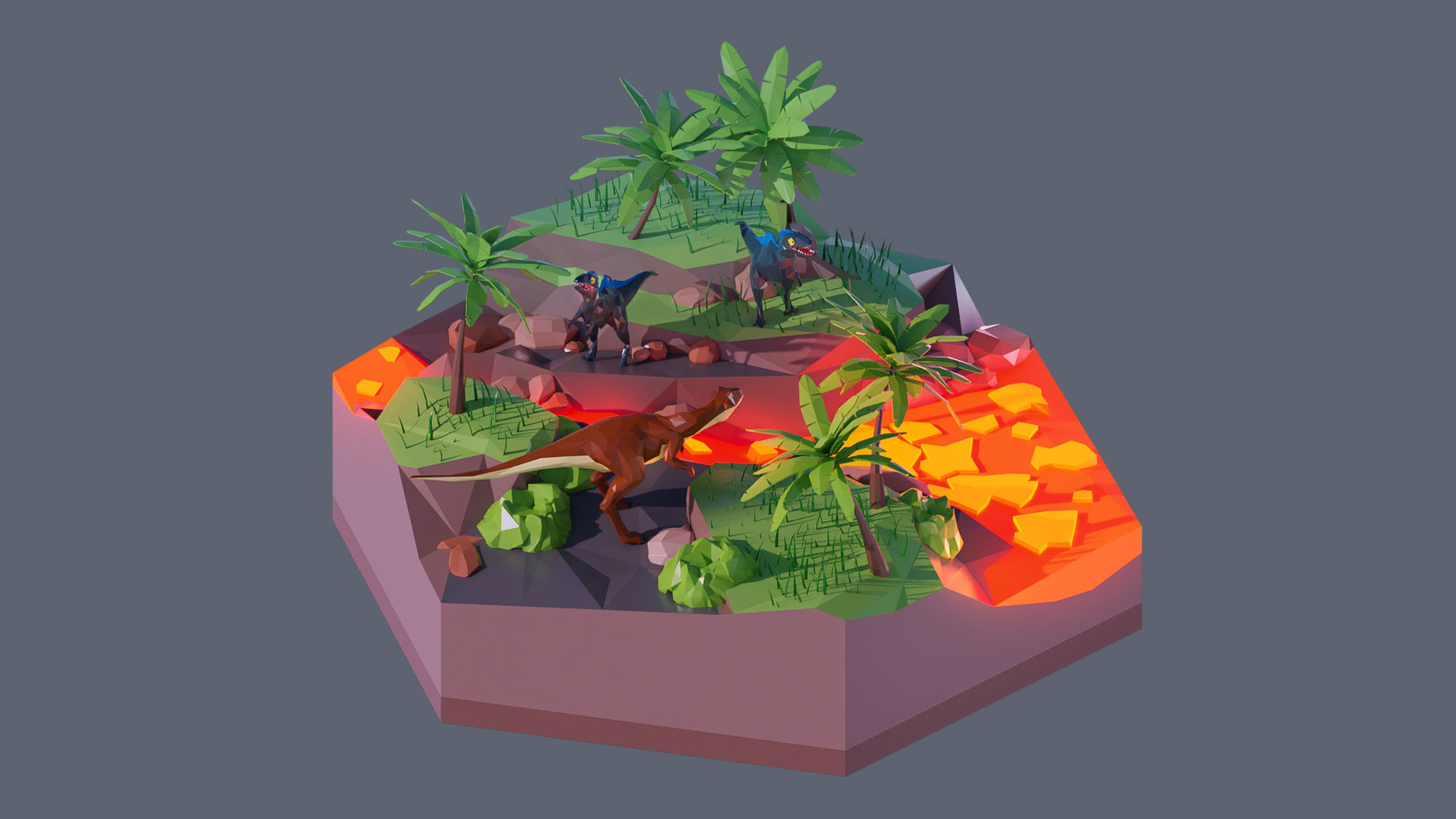 Worlds Hexagon Low-poly 3D model_22