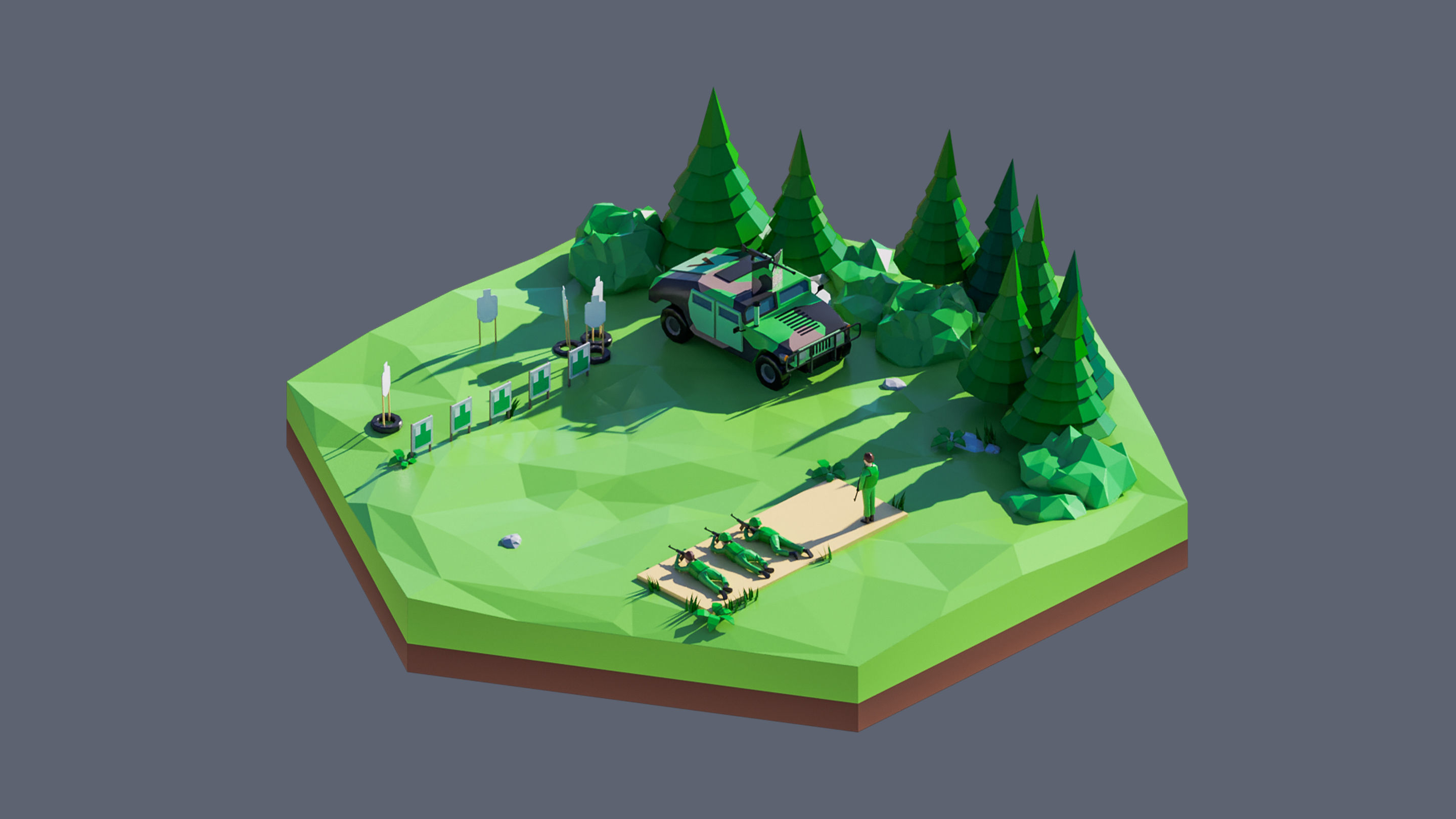 Worlds Hexagon Low-poly 3D model_86