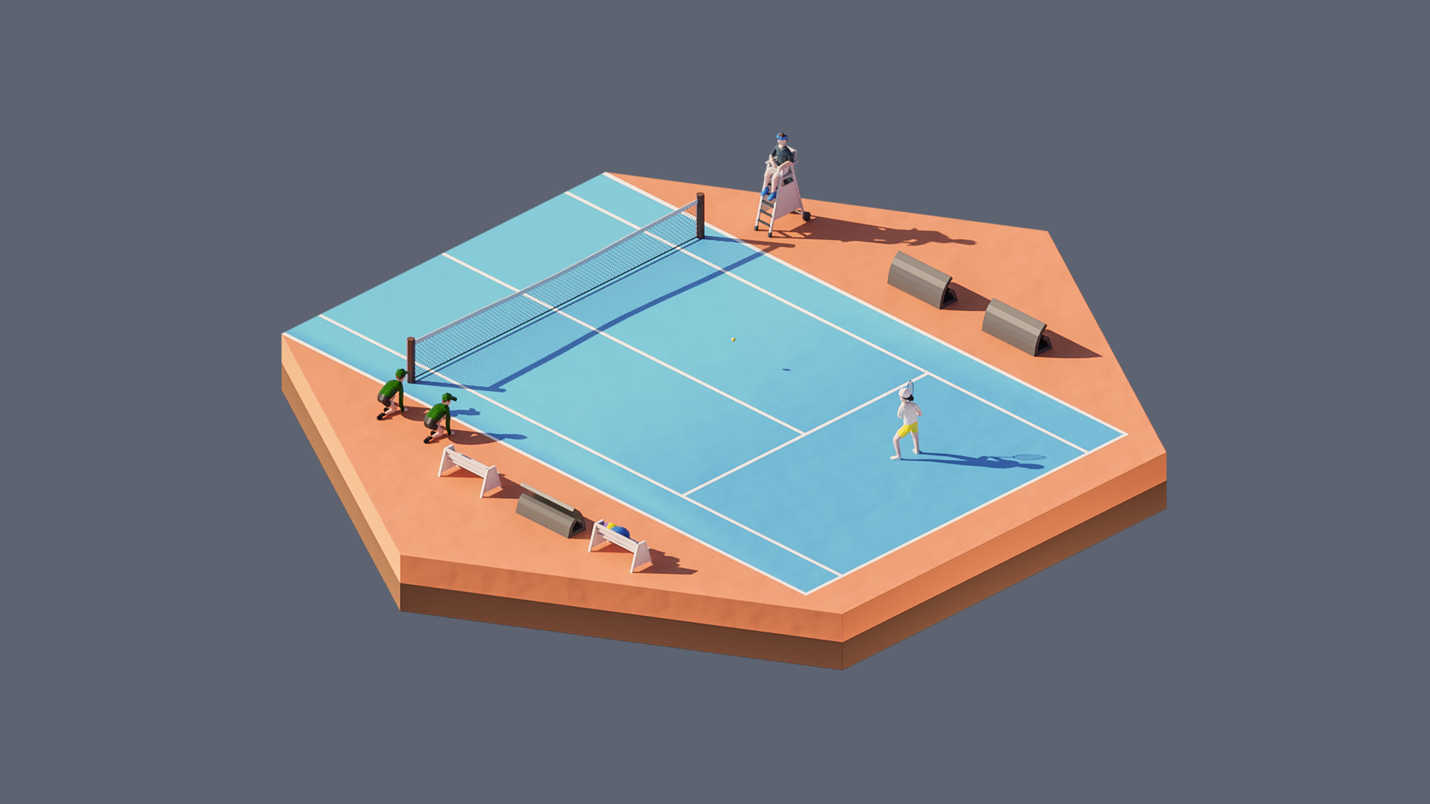 Worlds Hexagon Low-poly 3D model_96