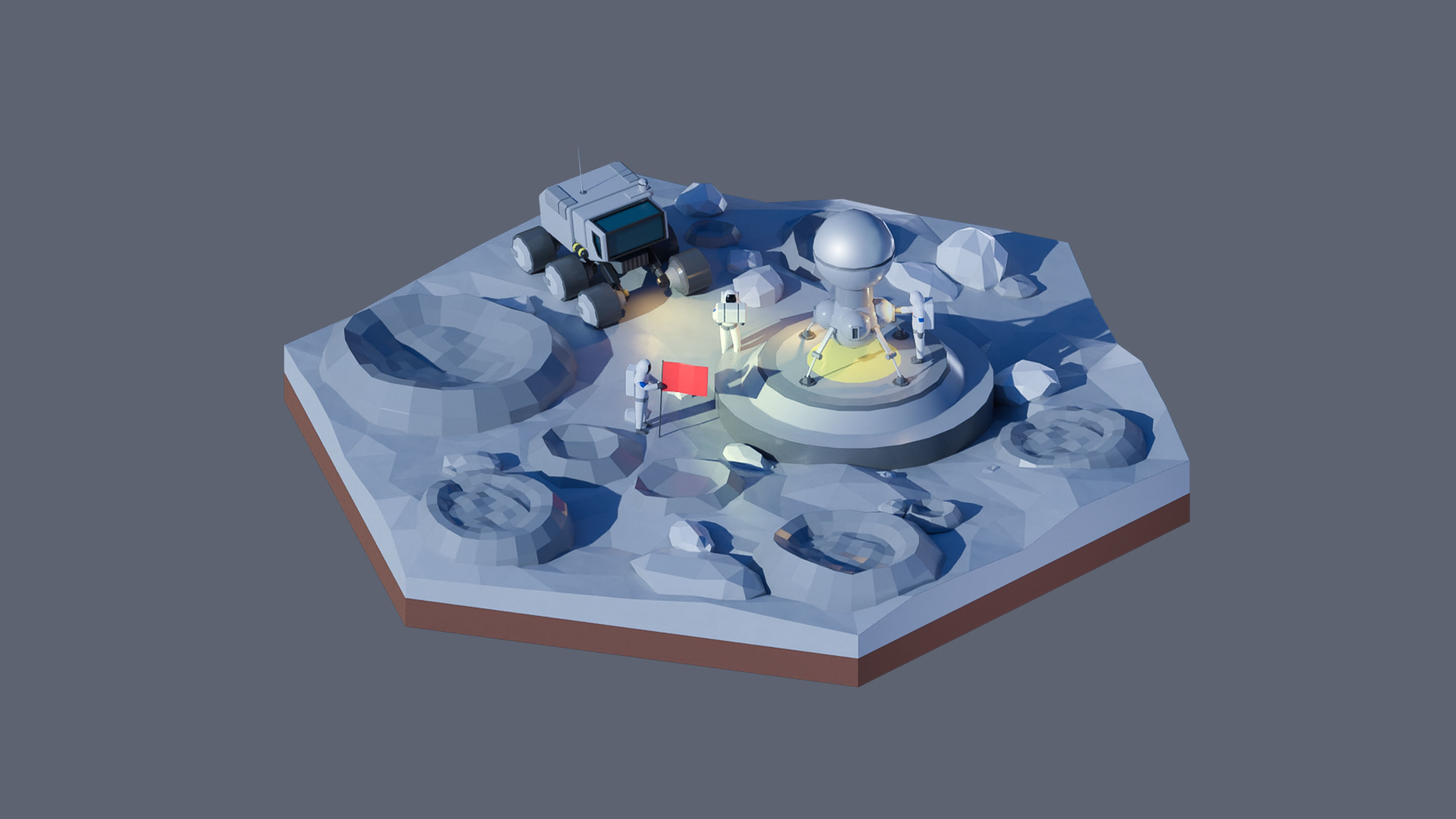 Worlds Hexagon Low-poly 3D model_33