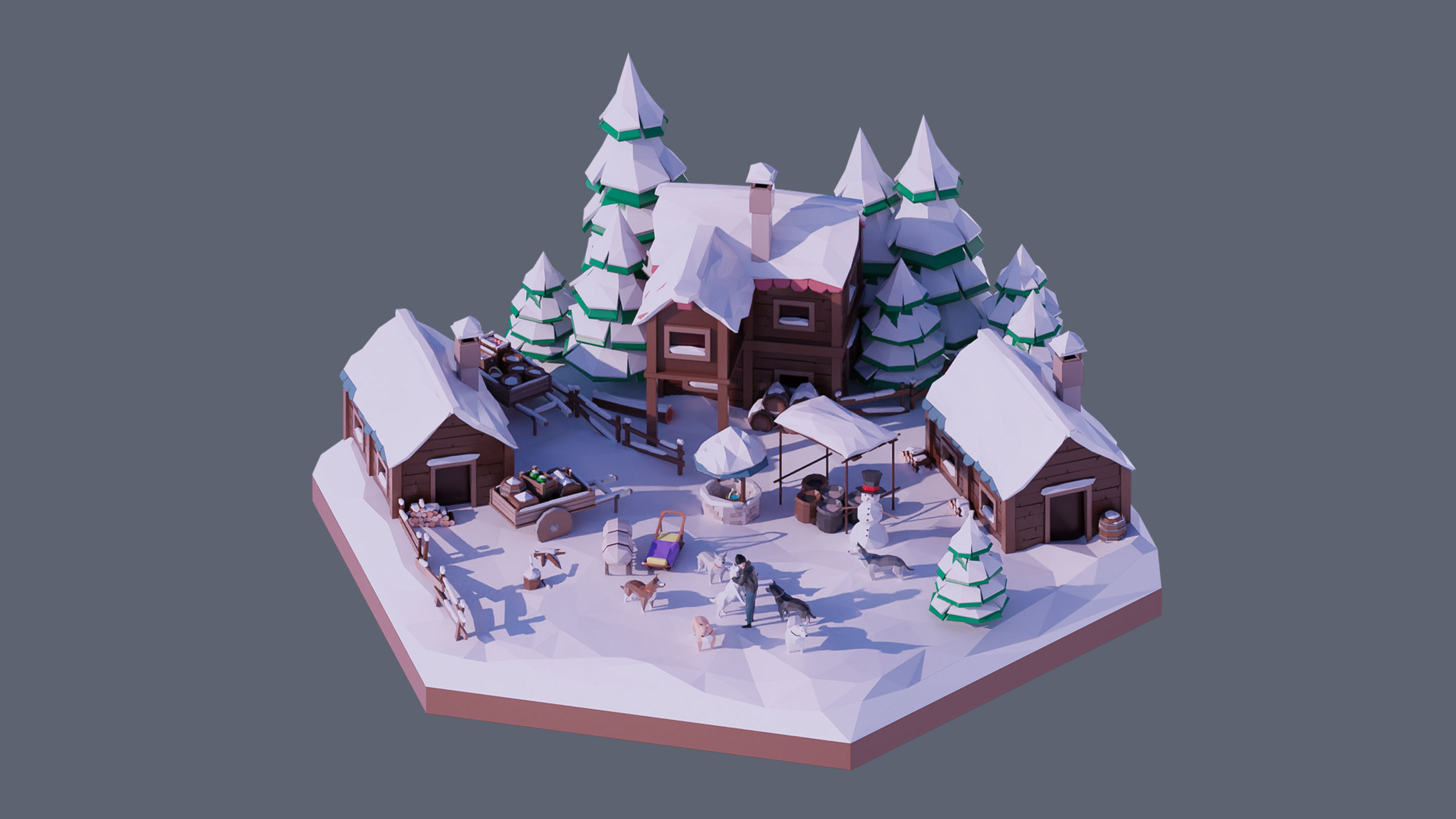 Worlds Hexagon Low-poly 3D model_14