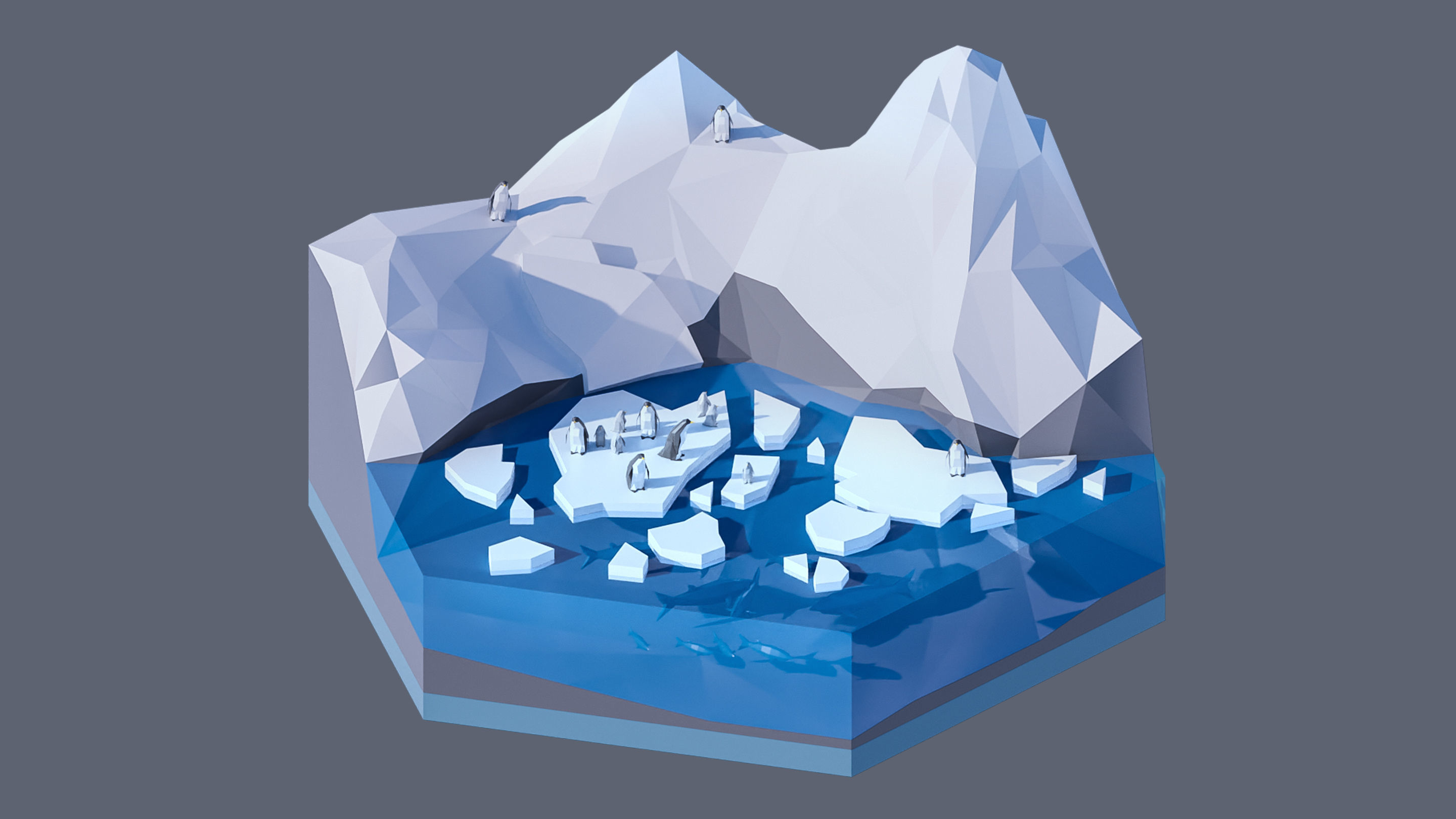 Worlds Hexagon Low-poly 3D model_24