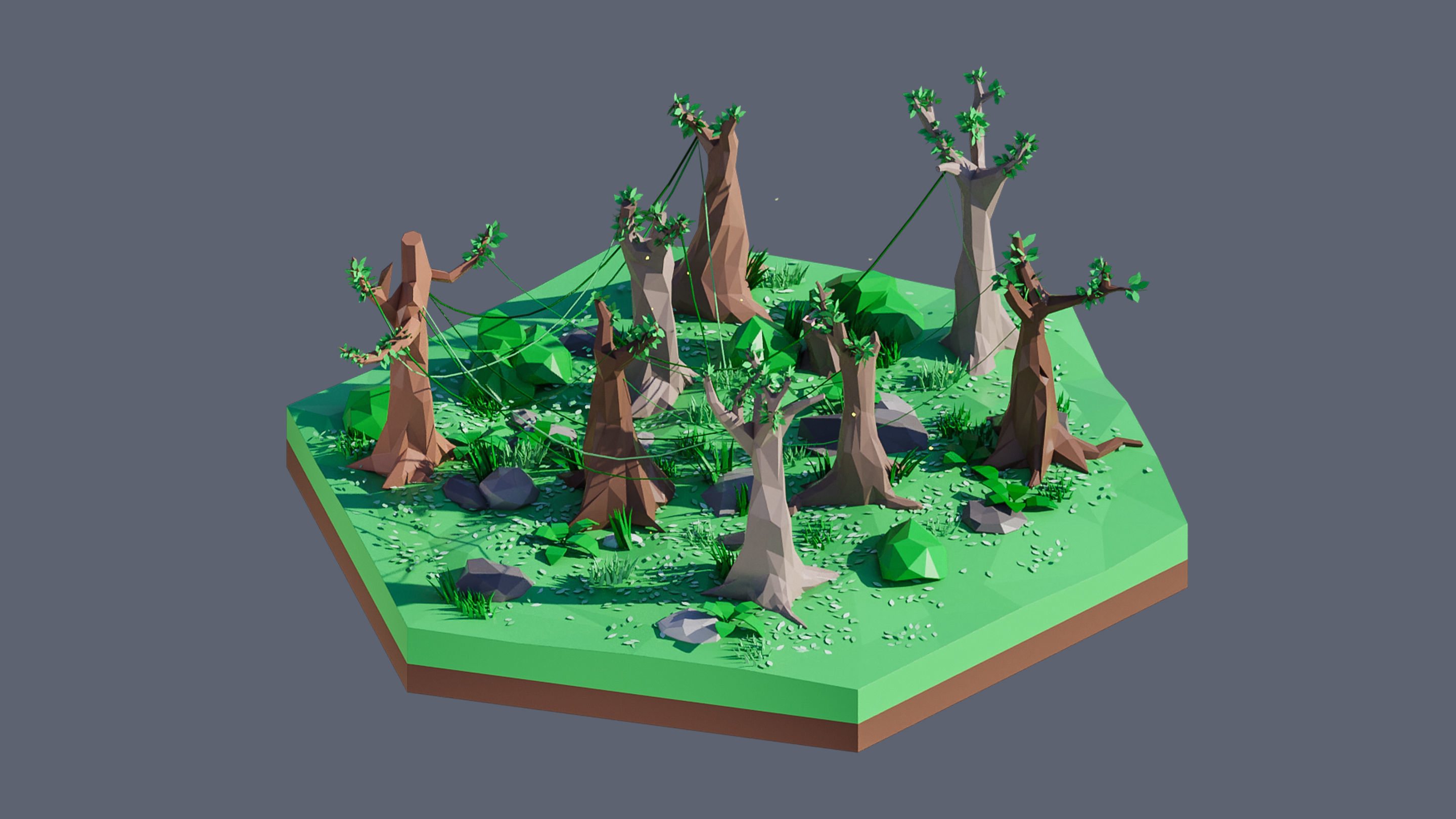 Worlds Hexagon Low-poly 3D model_97