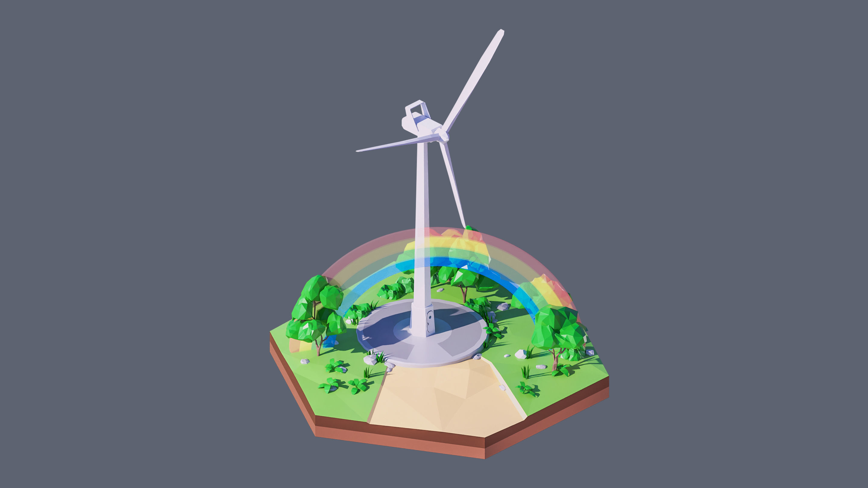 Worlds Hexagon Low-poly 3D model_84