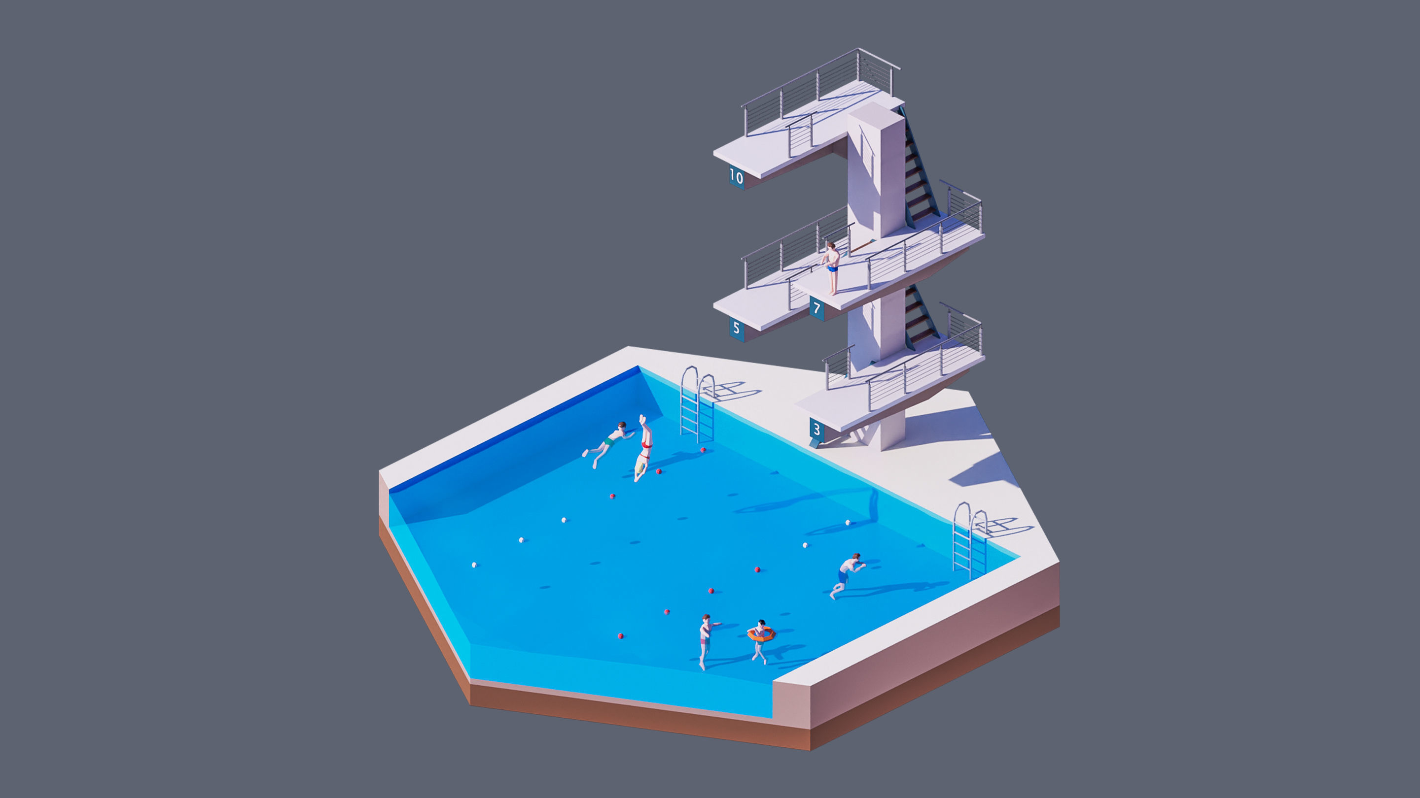 Worlds Hexagon Low-poly 3D model_79