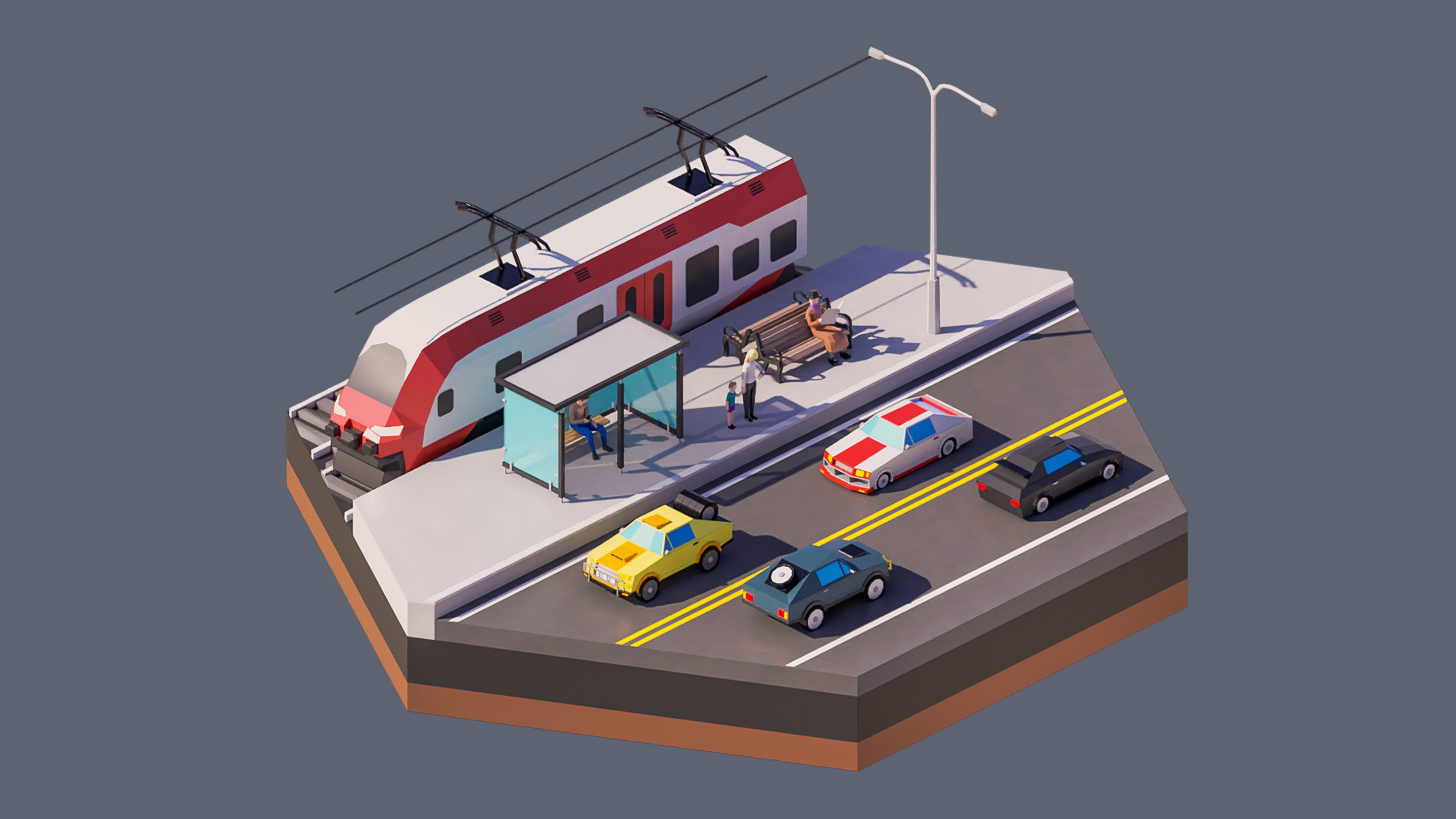 Worlds Hexagon Low-poly 3D model_50