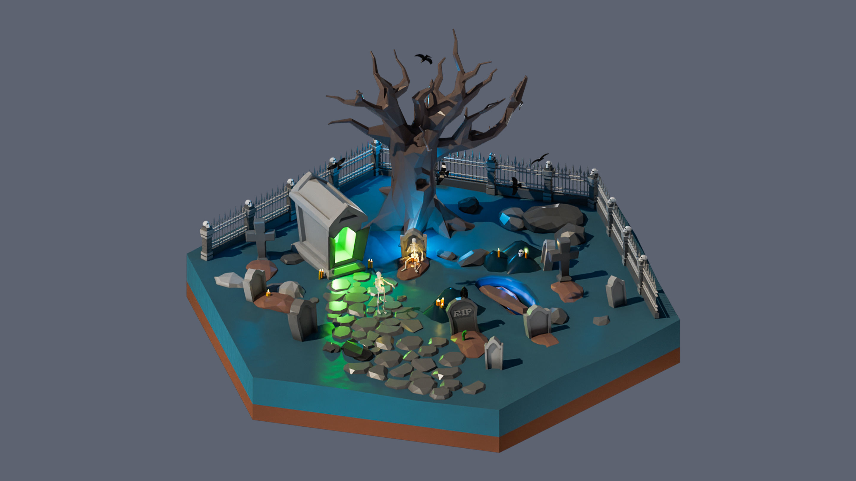 Worlds Hexagon Low-poly 3D model_66