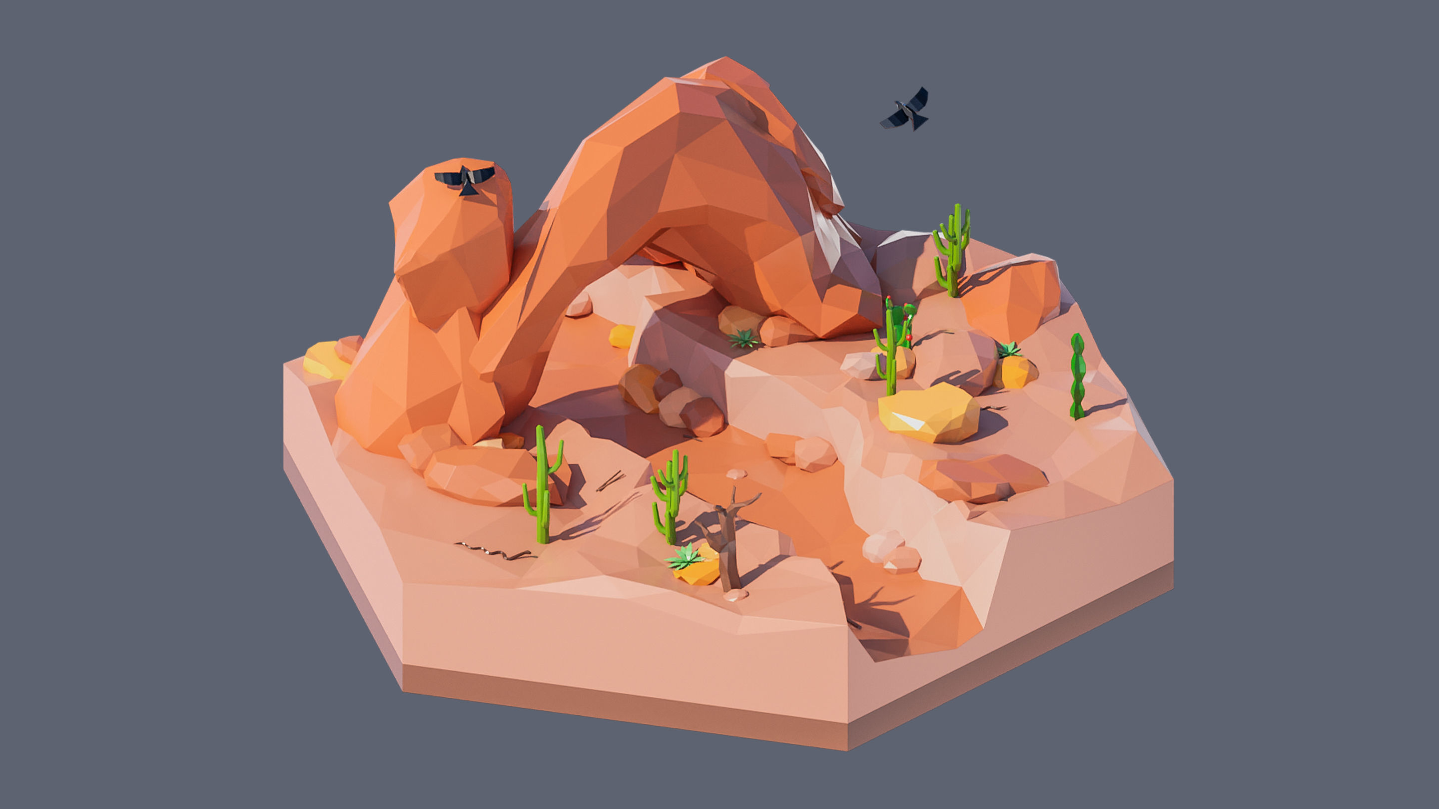 Worlds Hexagon Low-poly 3D model_49