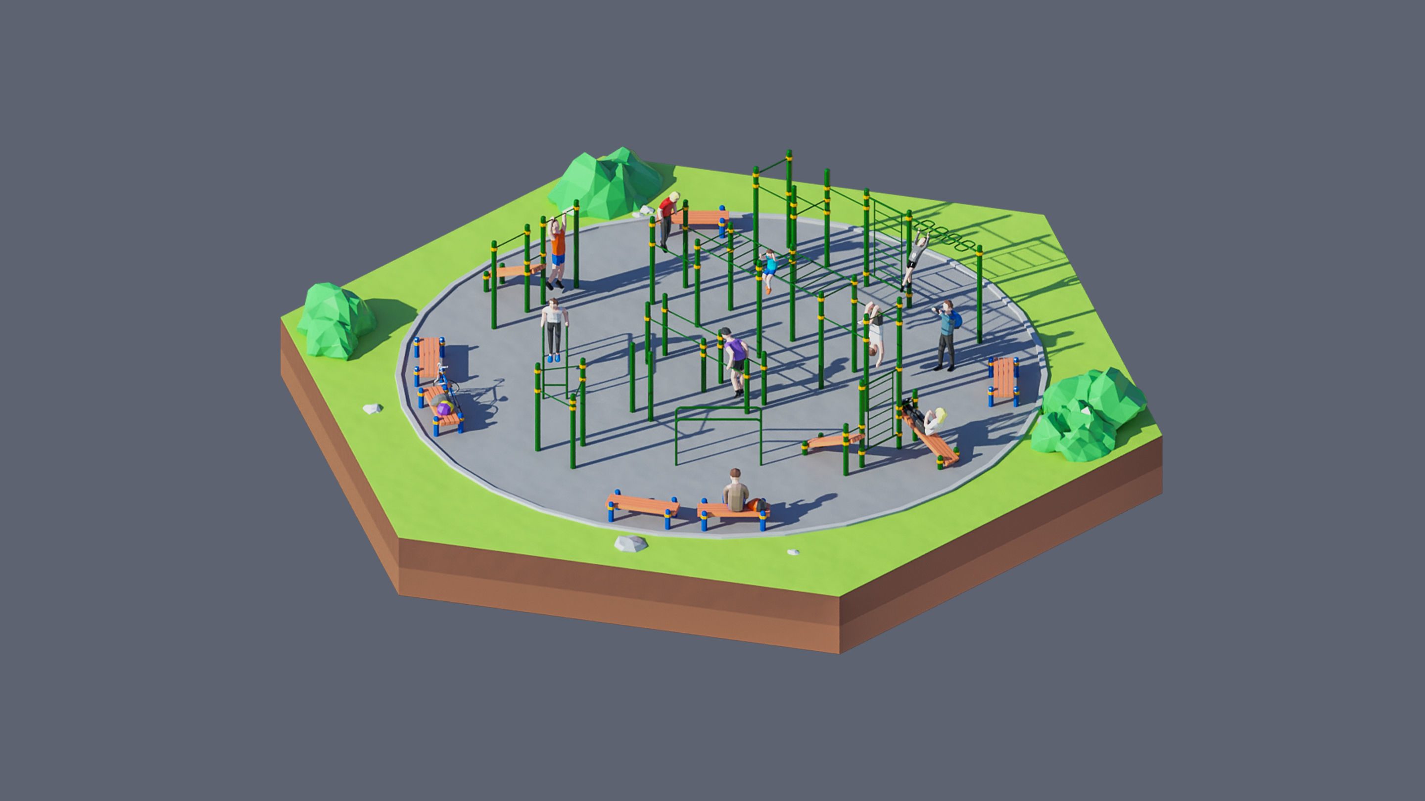 Worlds Hexagon Low-poly 3D model_85