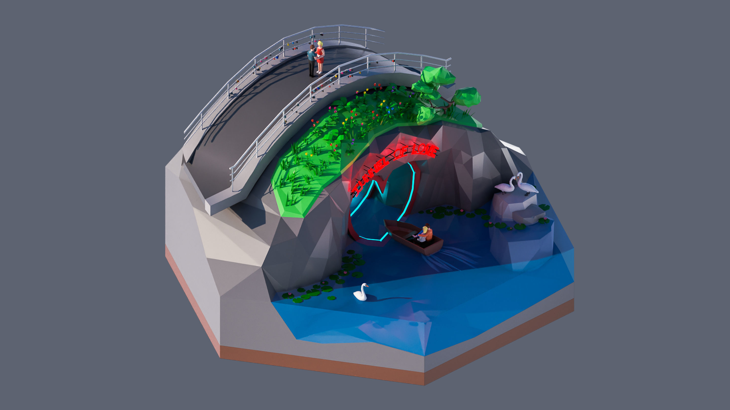 Worlds Hexagon Low-poly 3D model_60