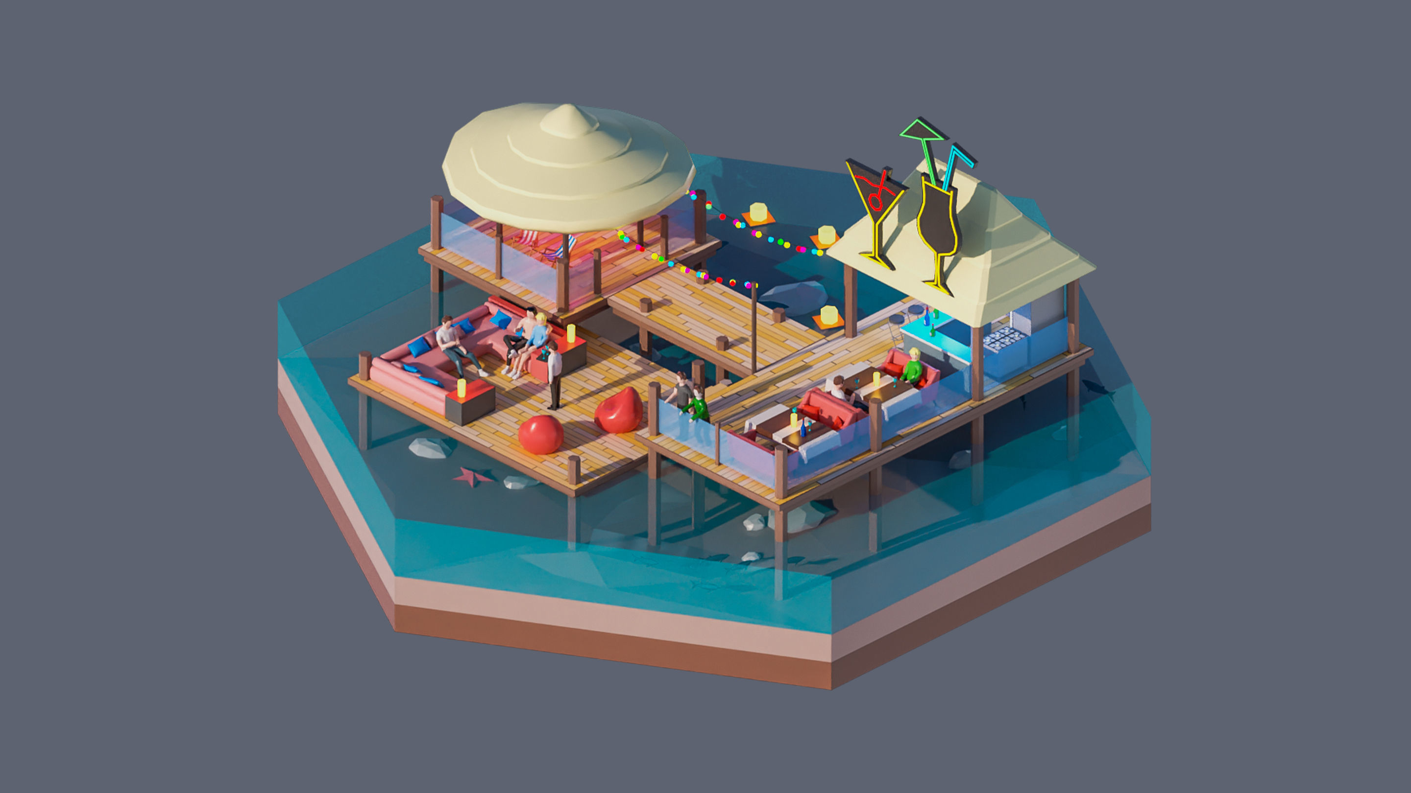 Worlds Hexagon Low-poly 3D model_62