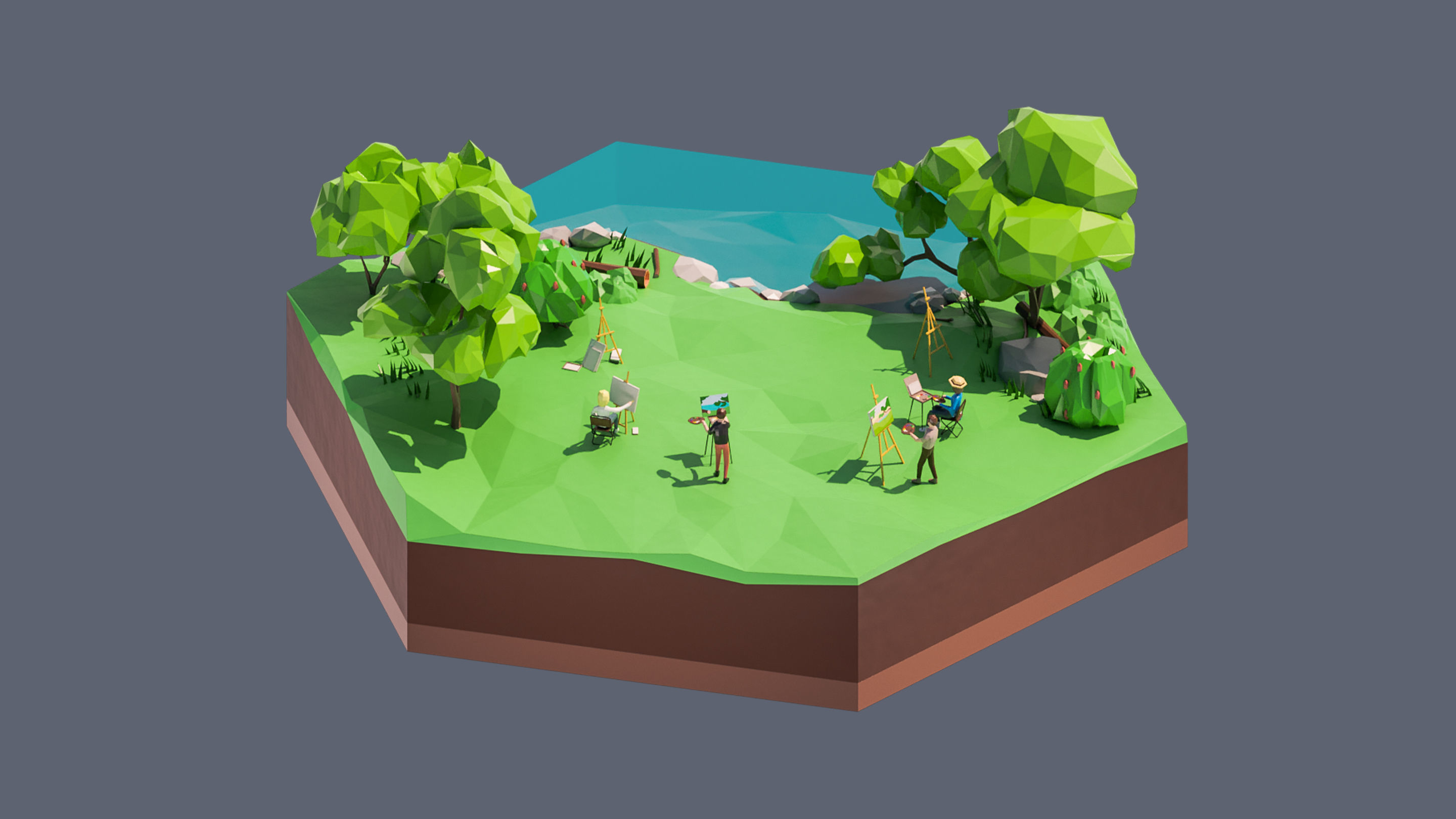 Worlds Hexagon Low-poly 3D model_105