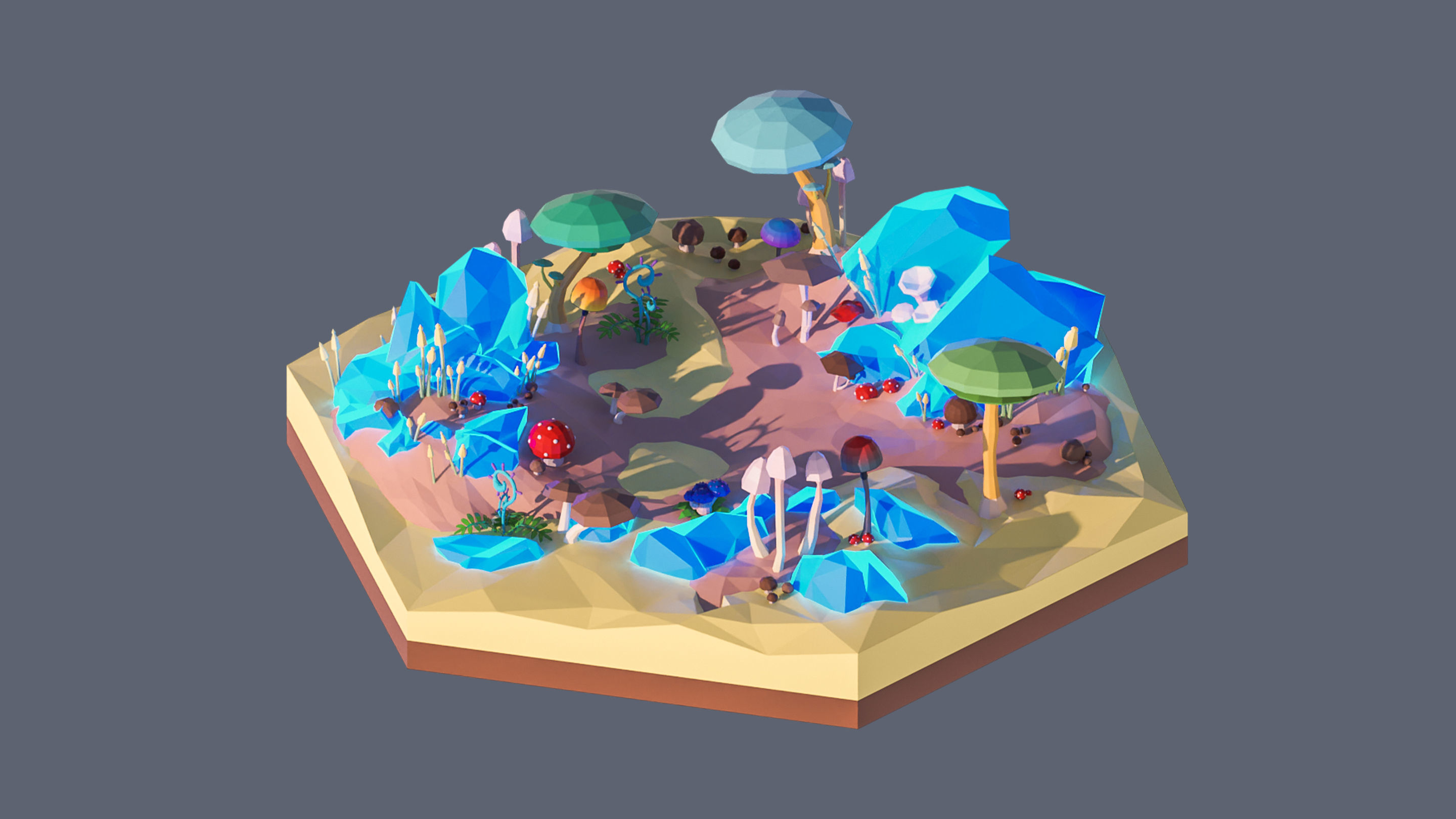 Worlds Hexagon Low-poly 3D model_95