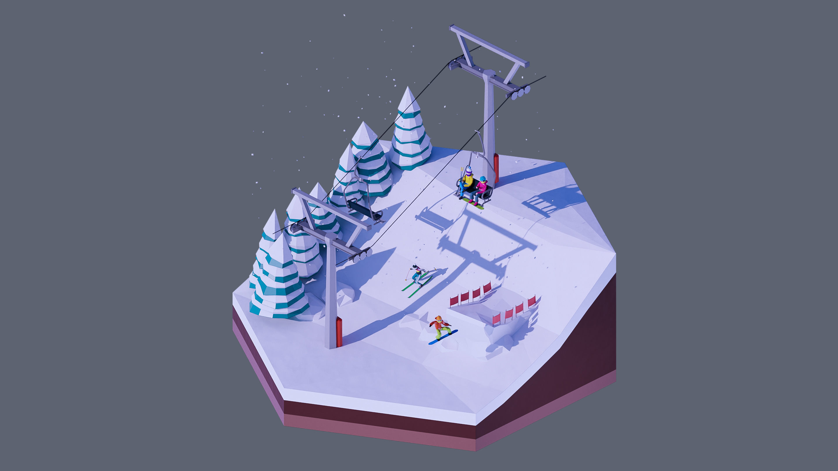 Worlds Hexagon Low-poly 3D model_41