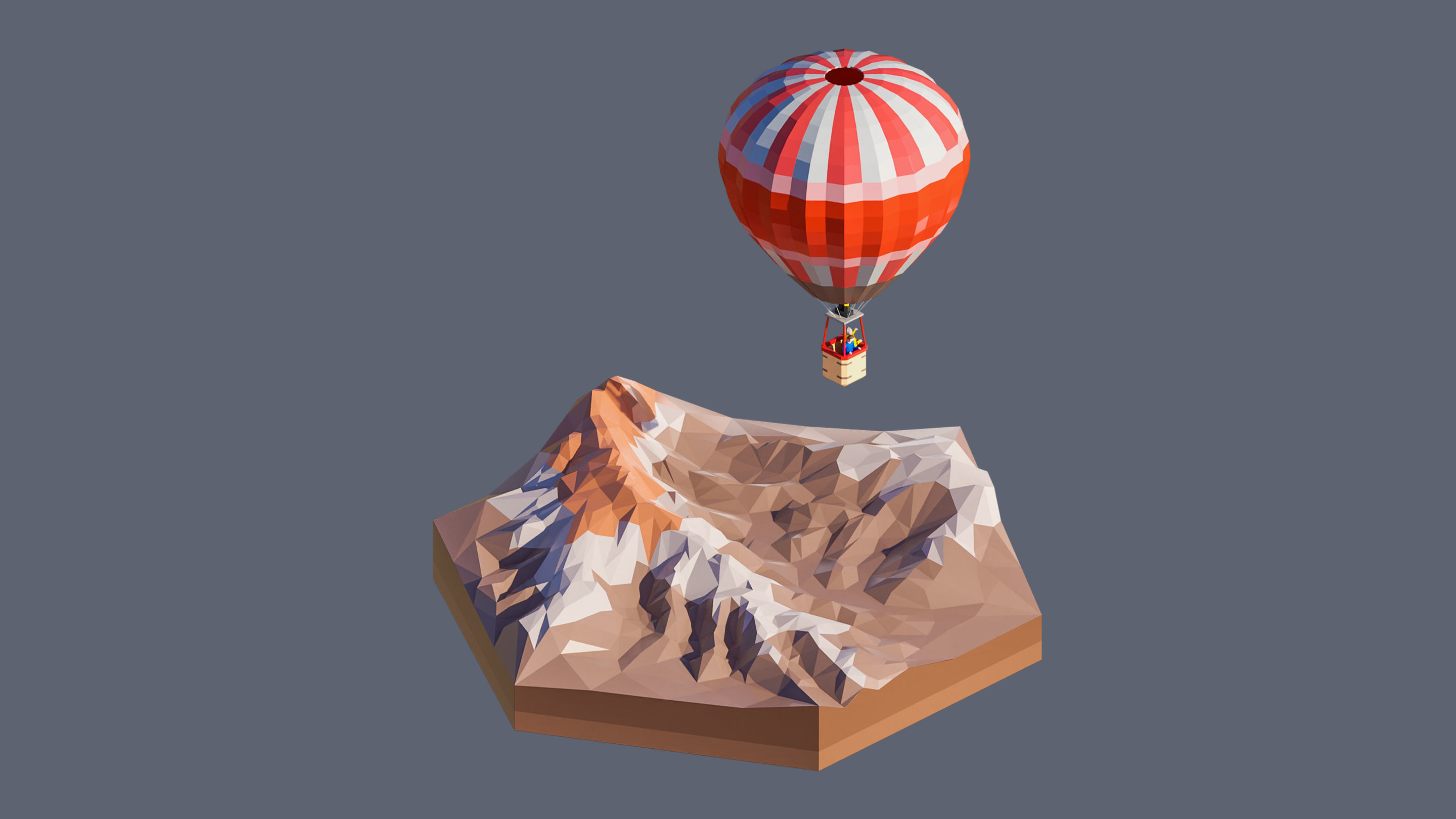 Worlds Hexagon Low-poly 3D model_81