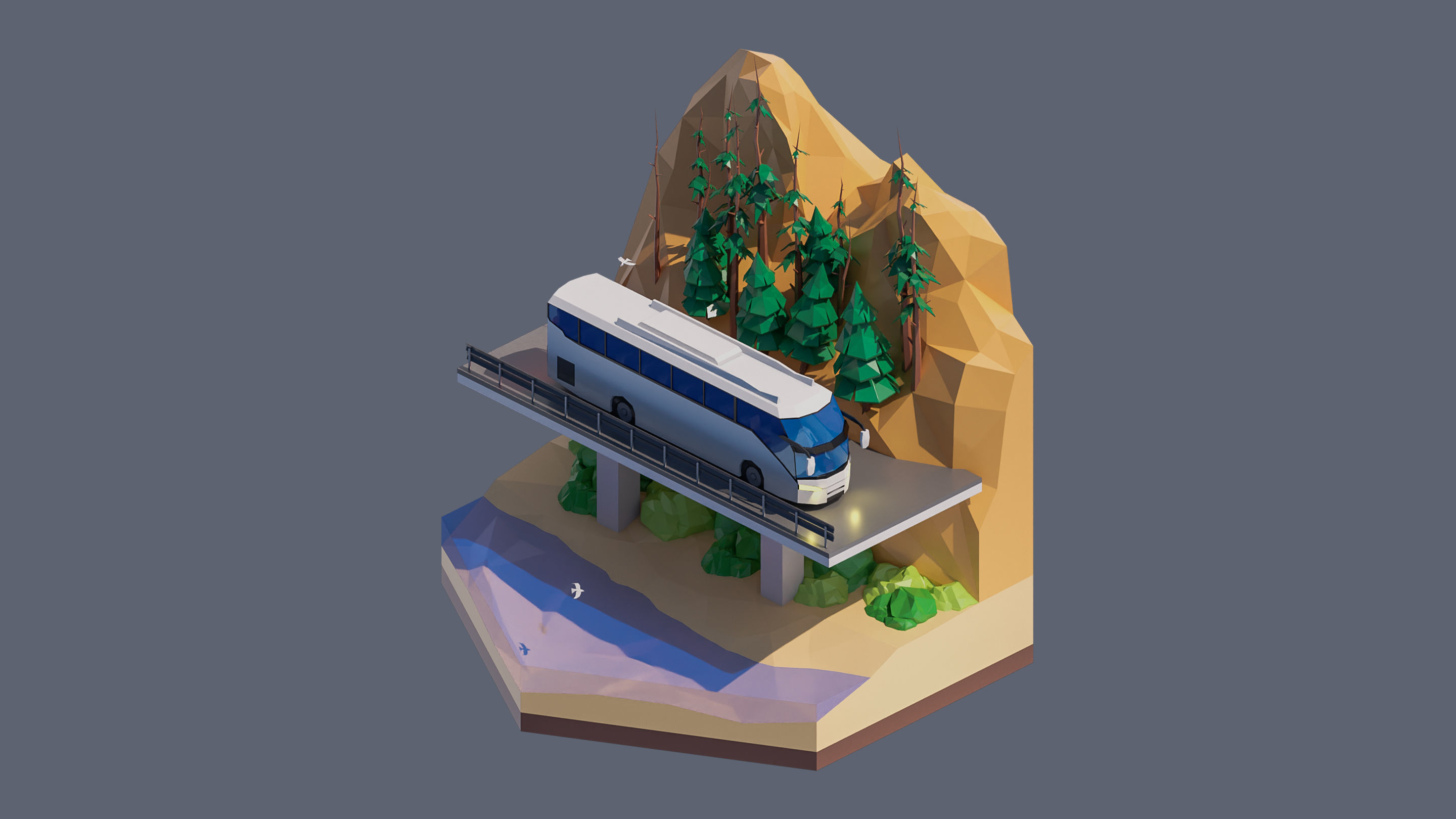 Worlds Hexagon Low-poly 3D model_103