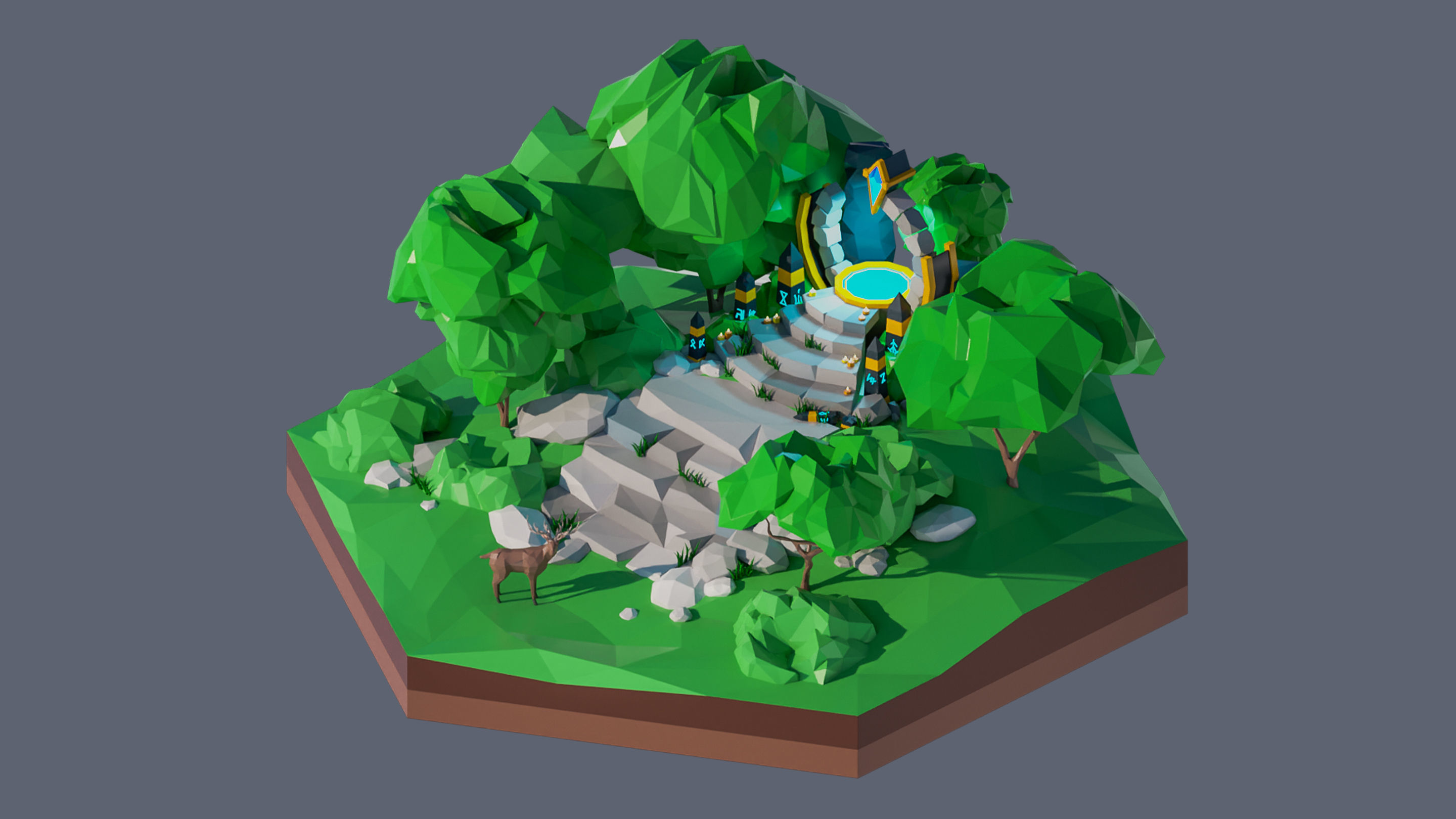 Worlds Hexagon Low-poly 3D model_68