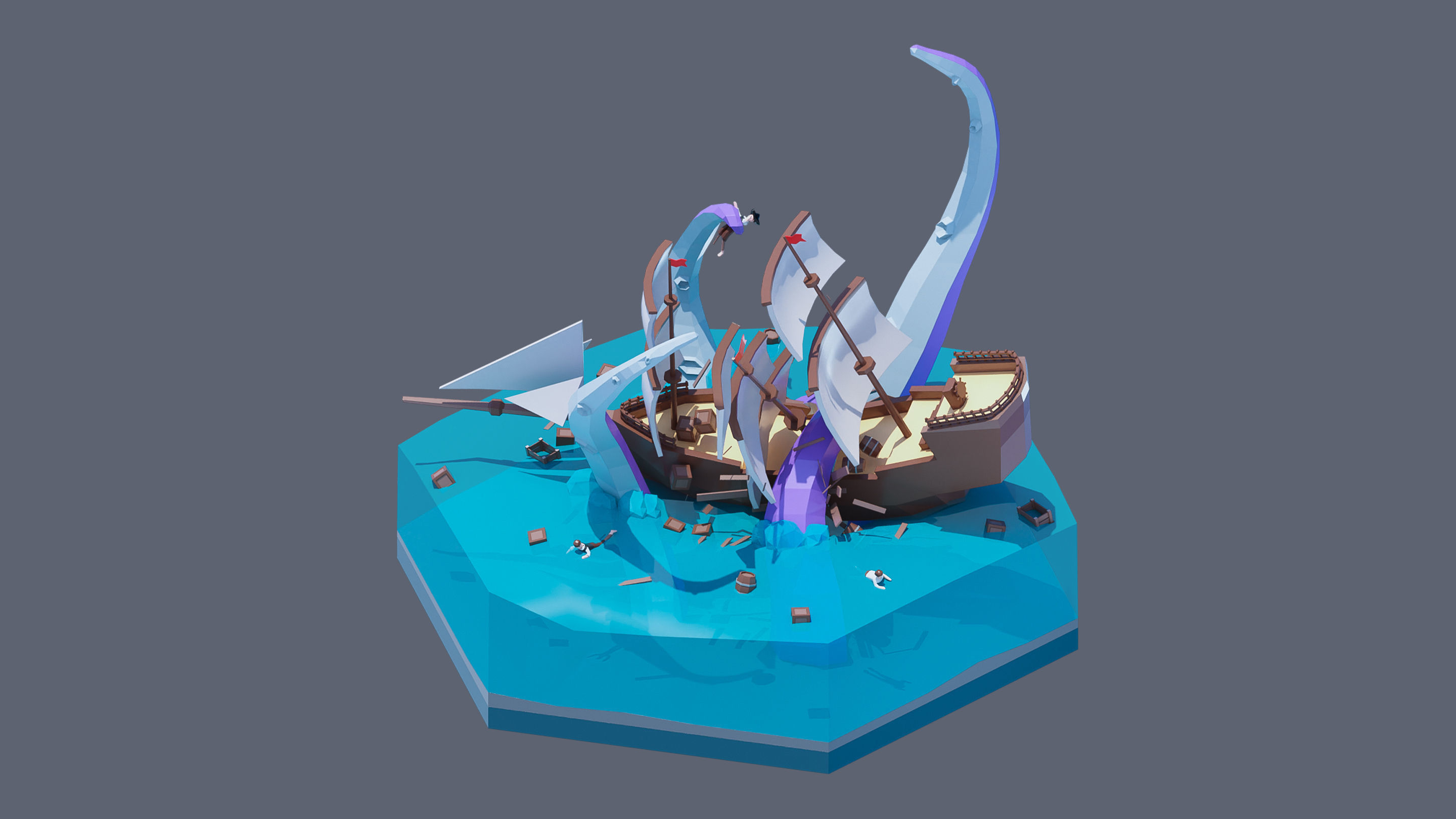 Worlds Hexagon Low-poly 3D model_19