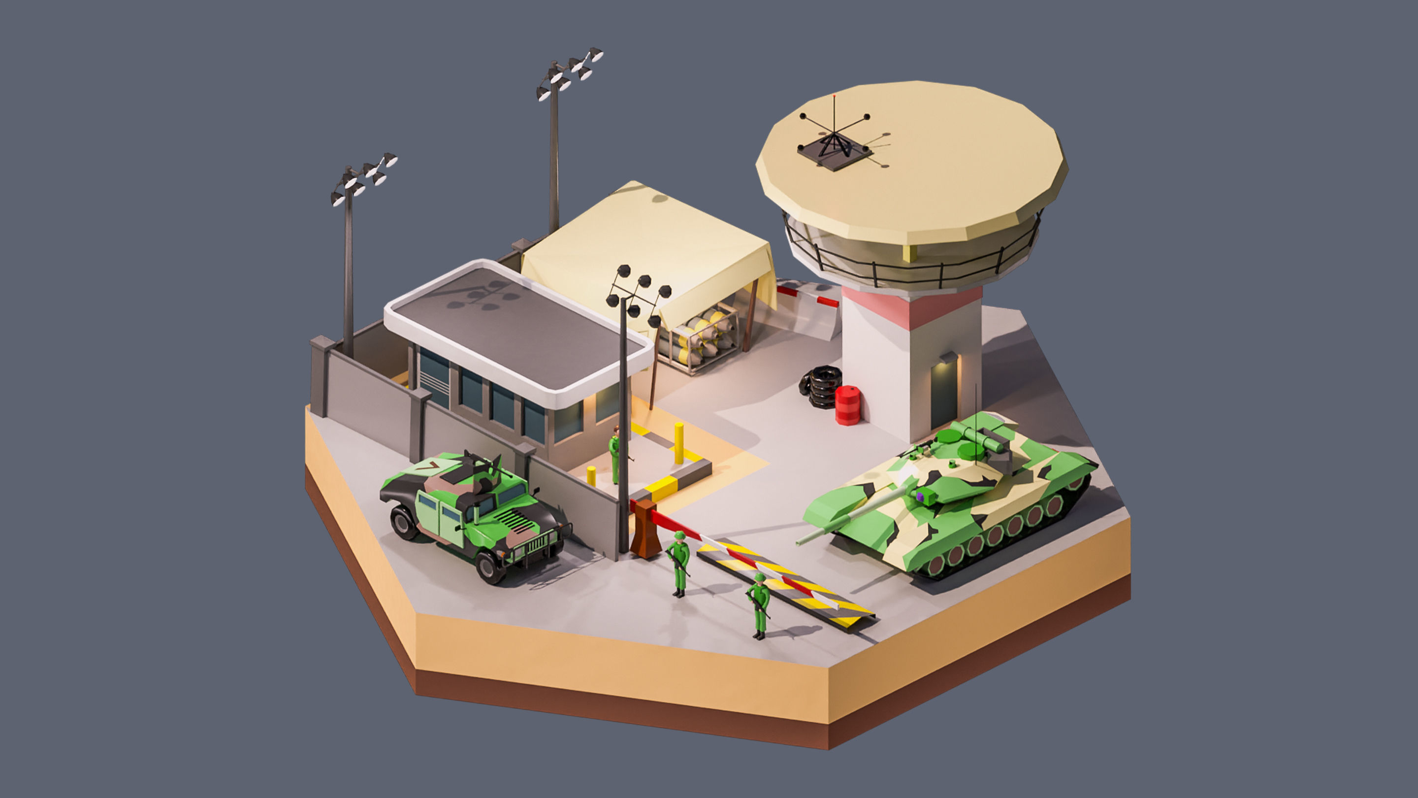 Worlds Hexagon Low-poly 3D model_65