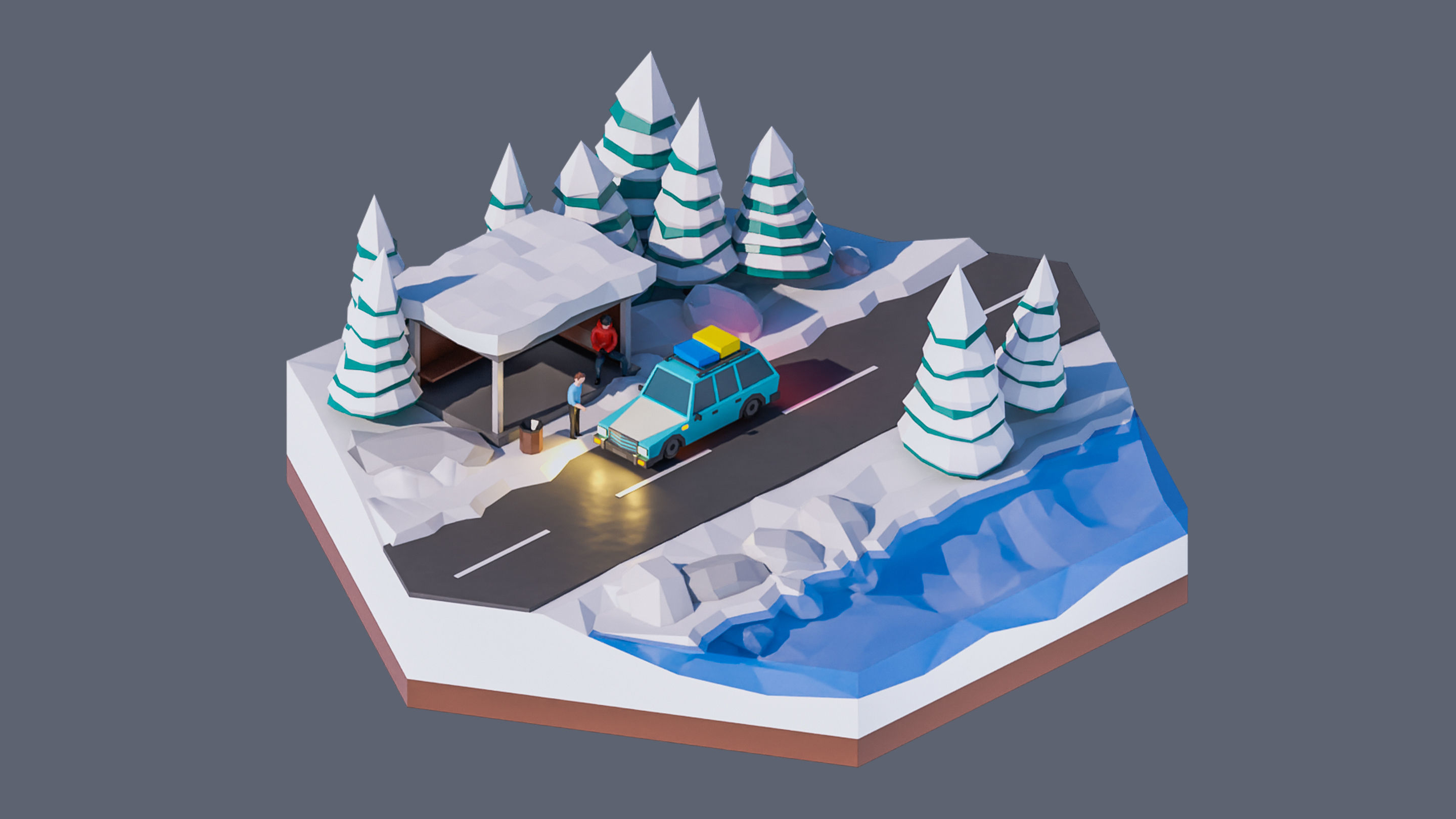 Worlds Hexagon Low-poly 3D model_72