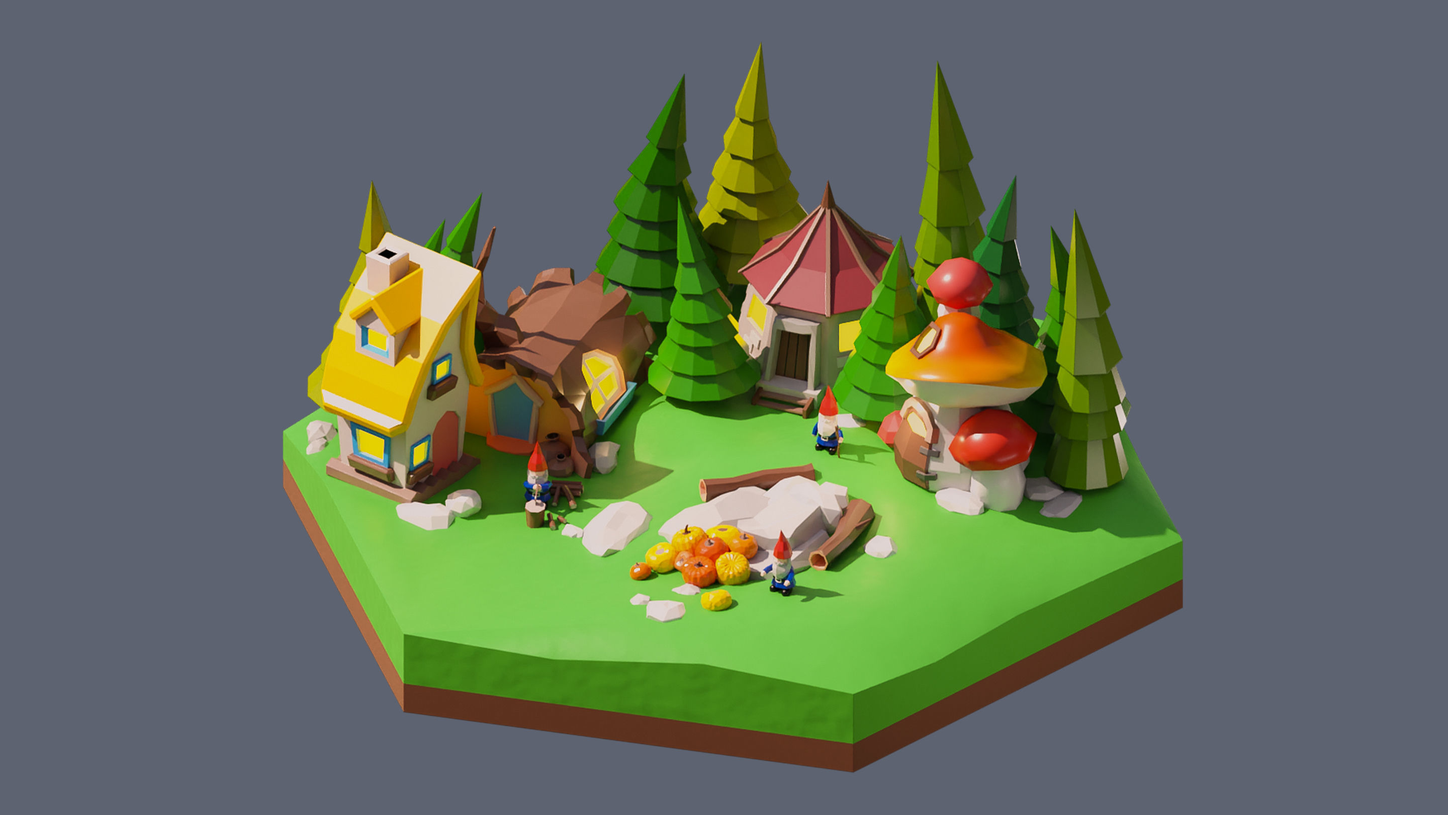 Worlds Hexagon Low-poly 3D model_20