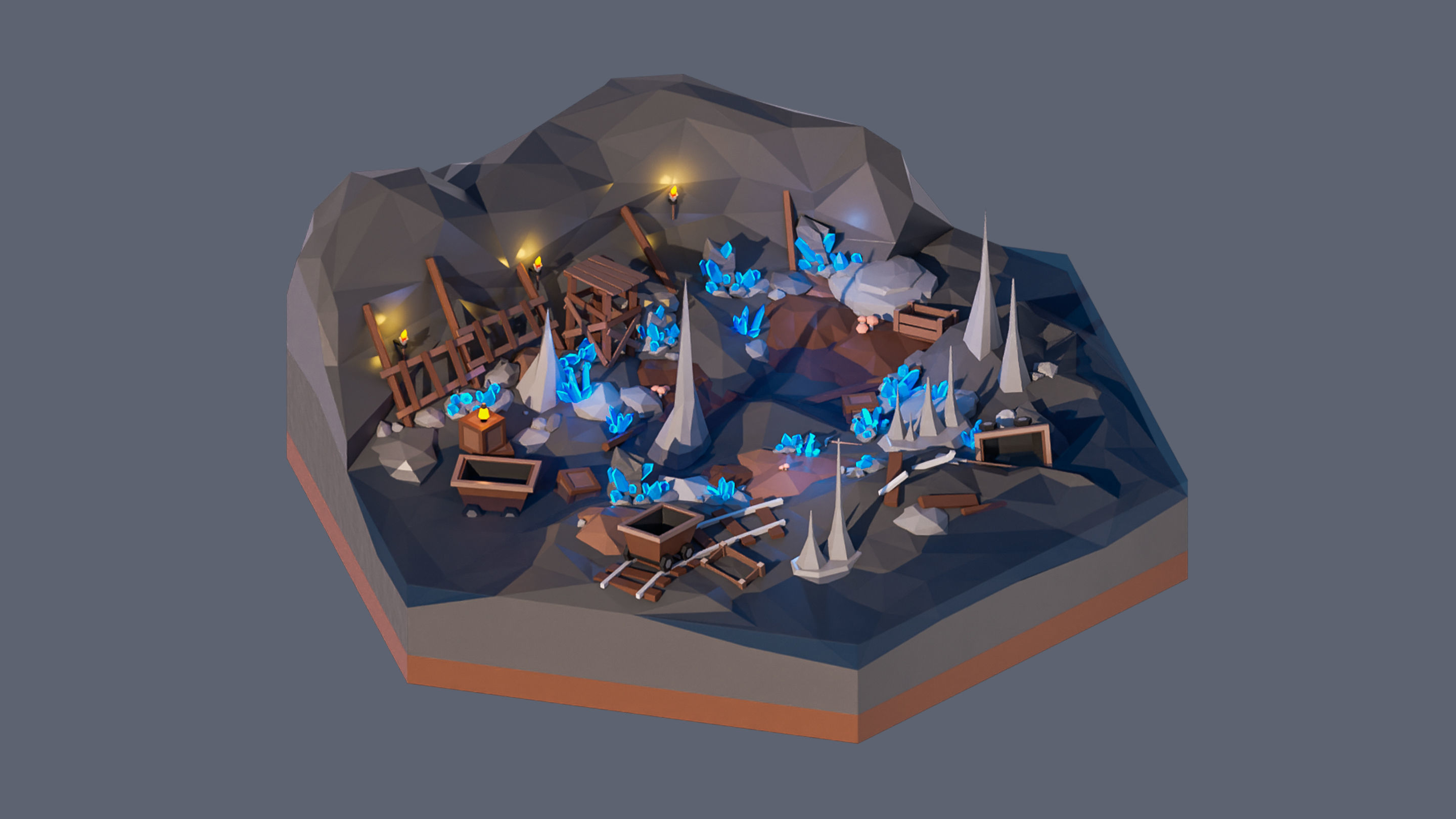 Worlds Hexagon Low-poly 3D model_91