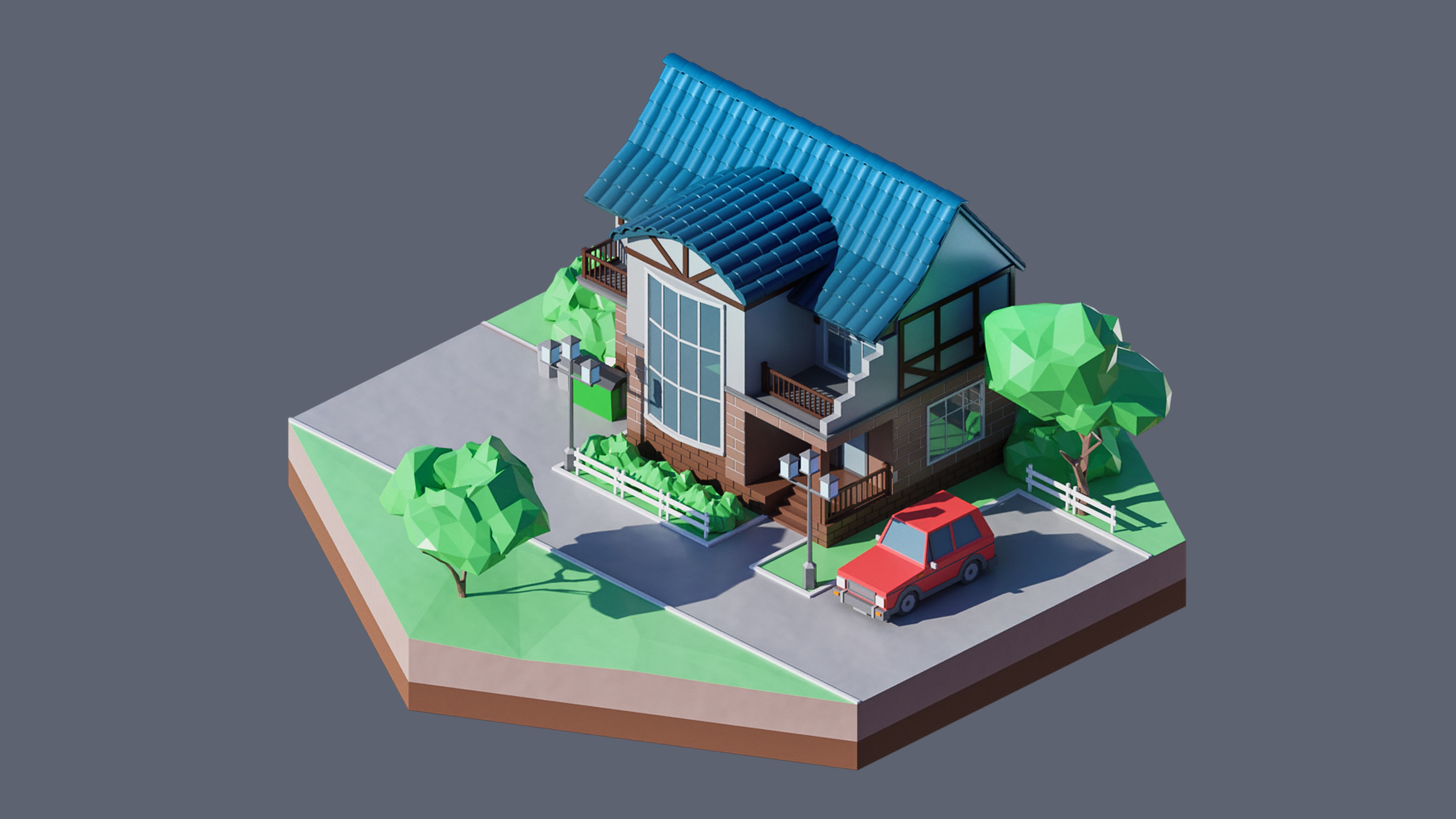 Worlds Hexagon Low-poly 3D model_31