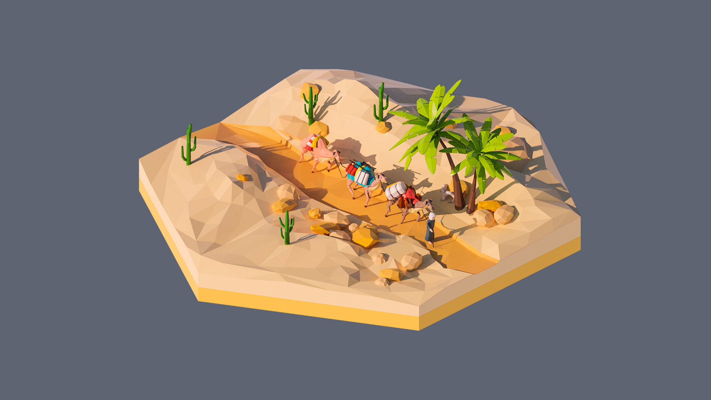 Worlds Hexagon Low-poly 3D model_47