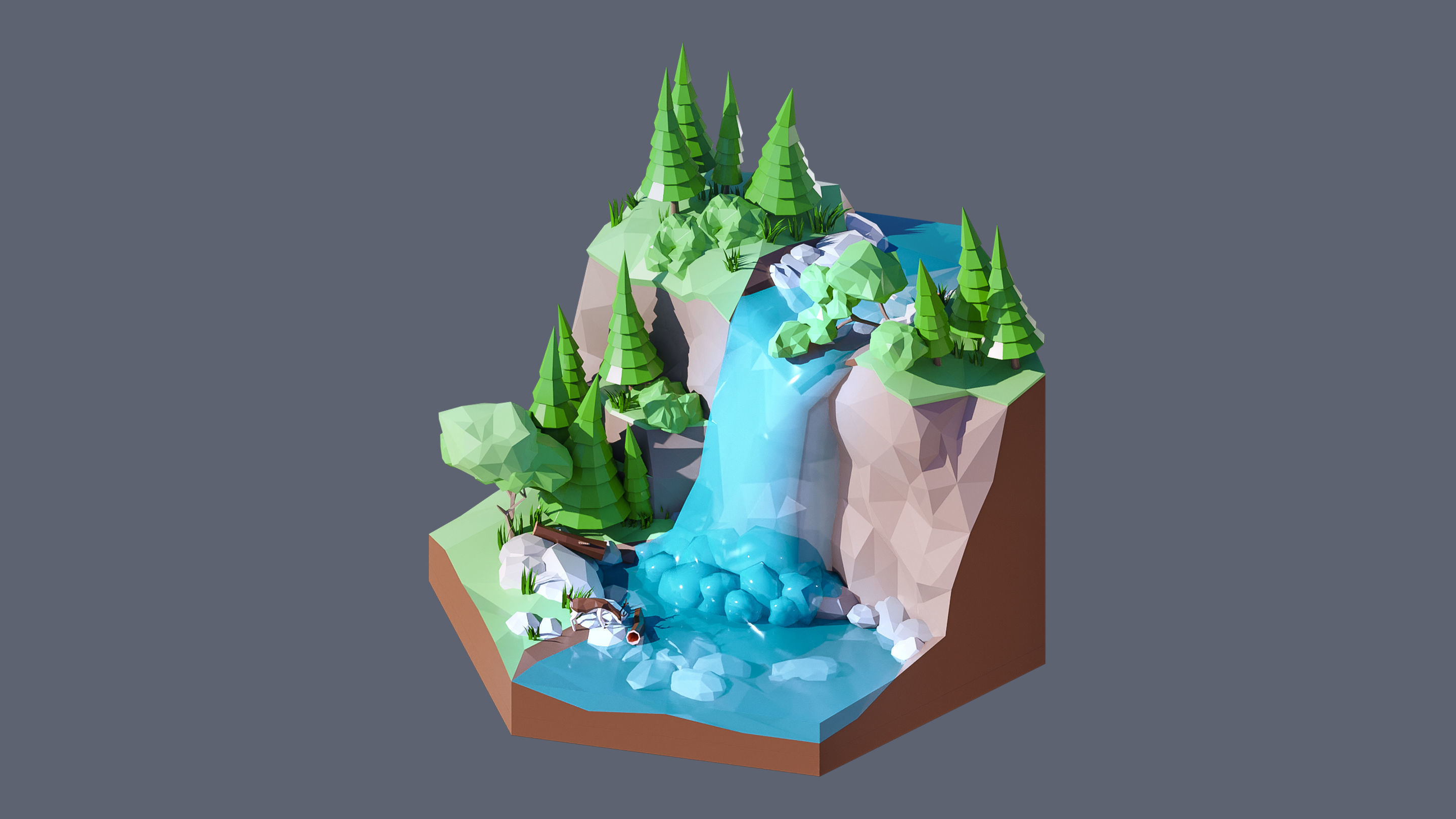 Worlds Hexagon Low-poly 3D model_27