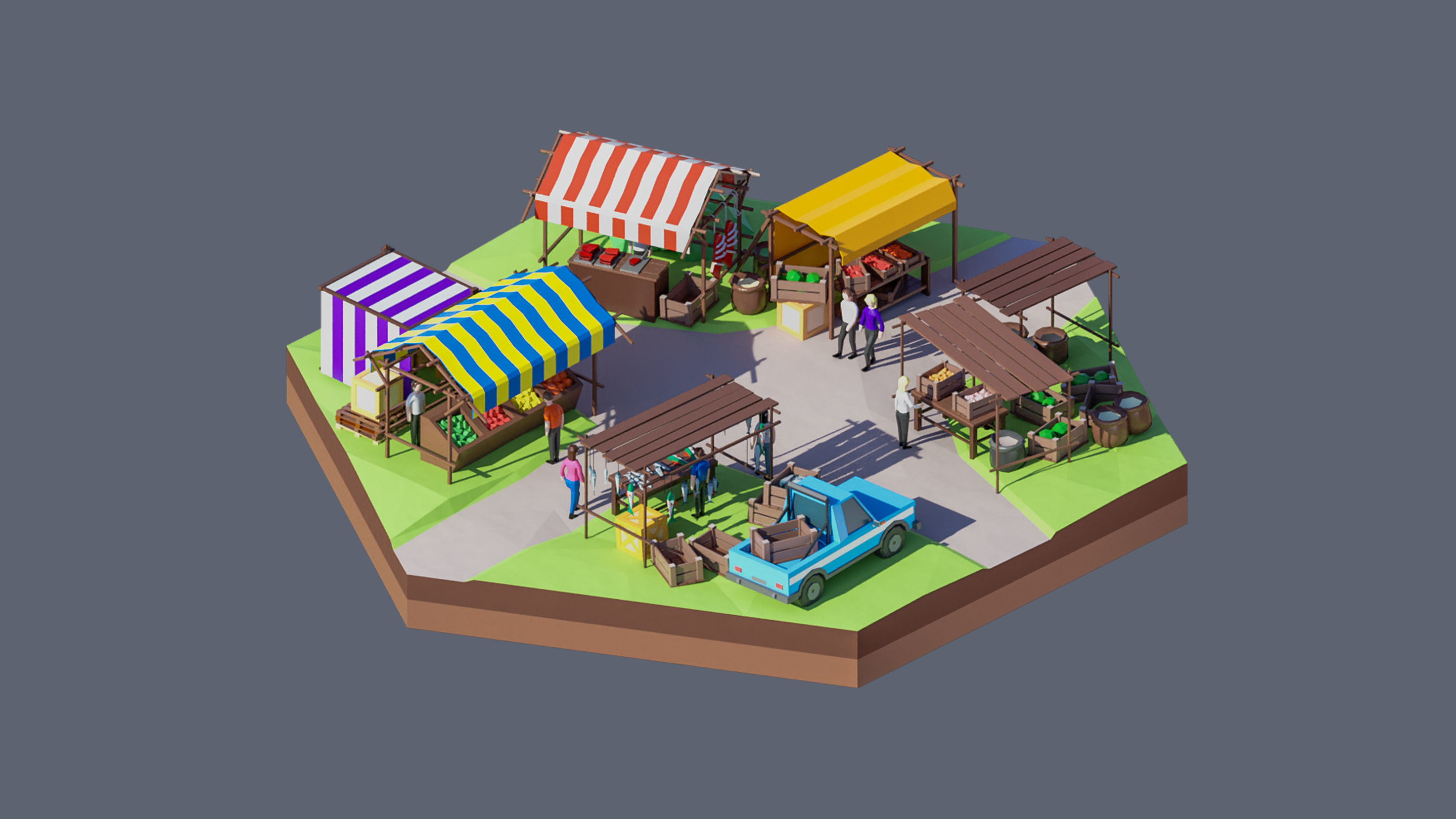 Worlds Hexagon Low-poly 3D model_75