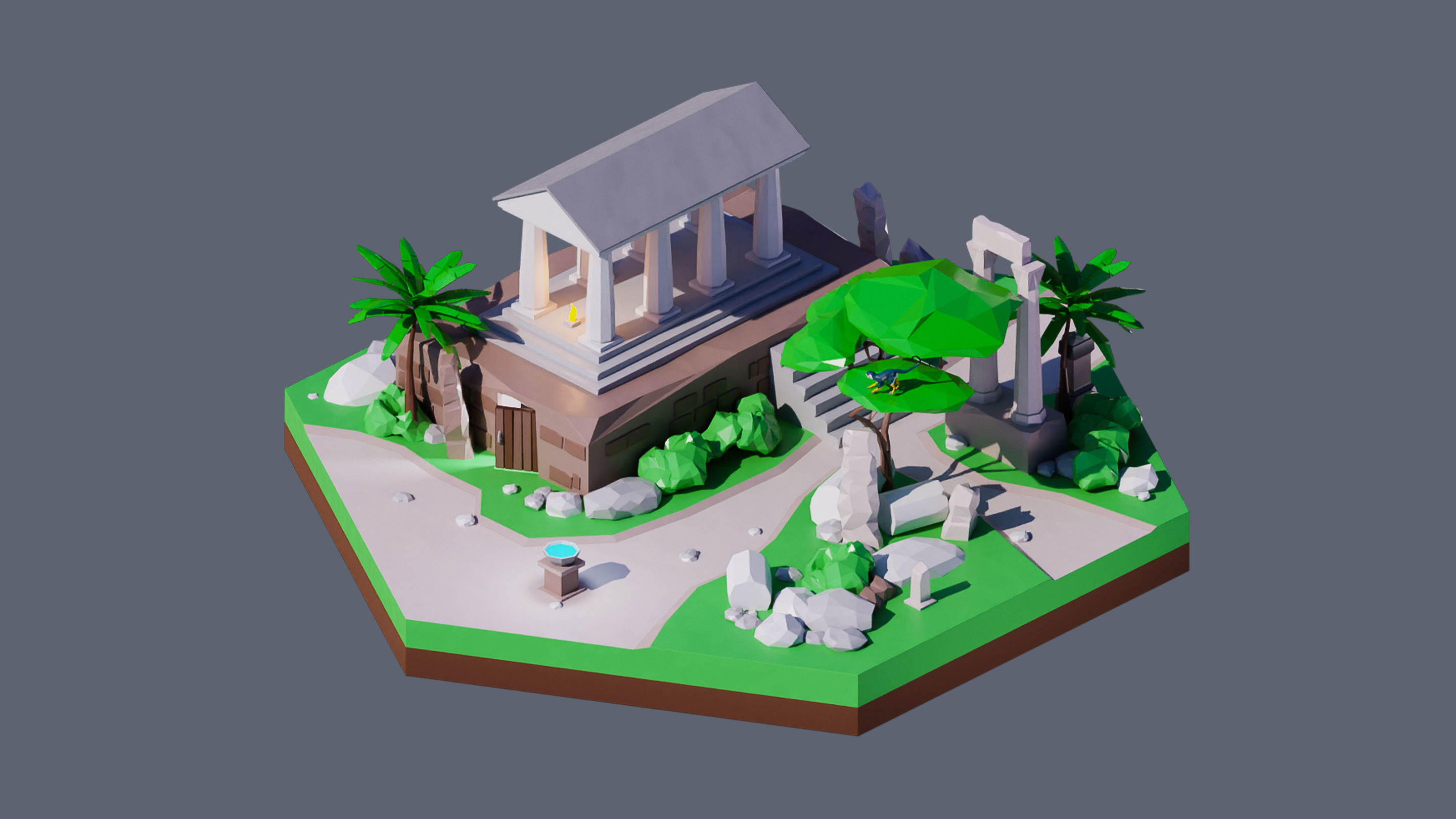 Worlds Hexagon Low-poly 3D model_32