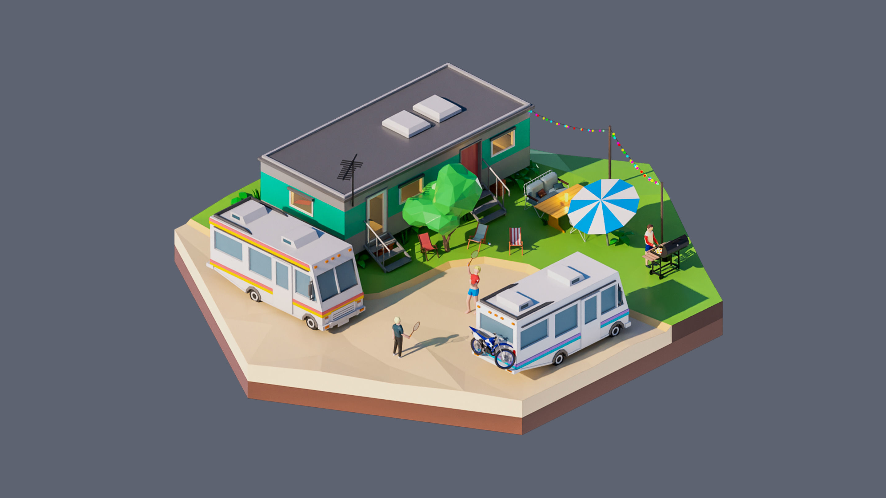 Worlds Hexagon Low-poly 3D model_61